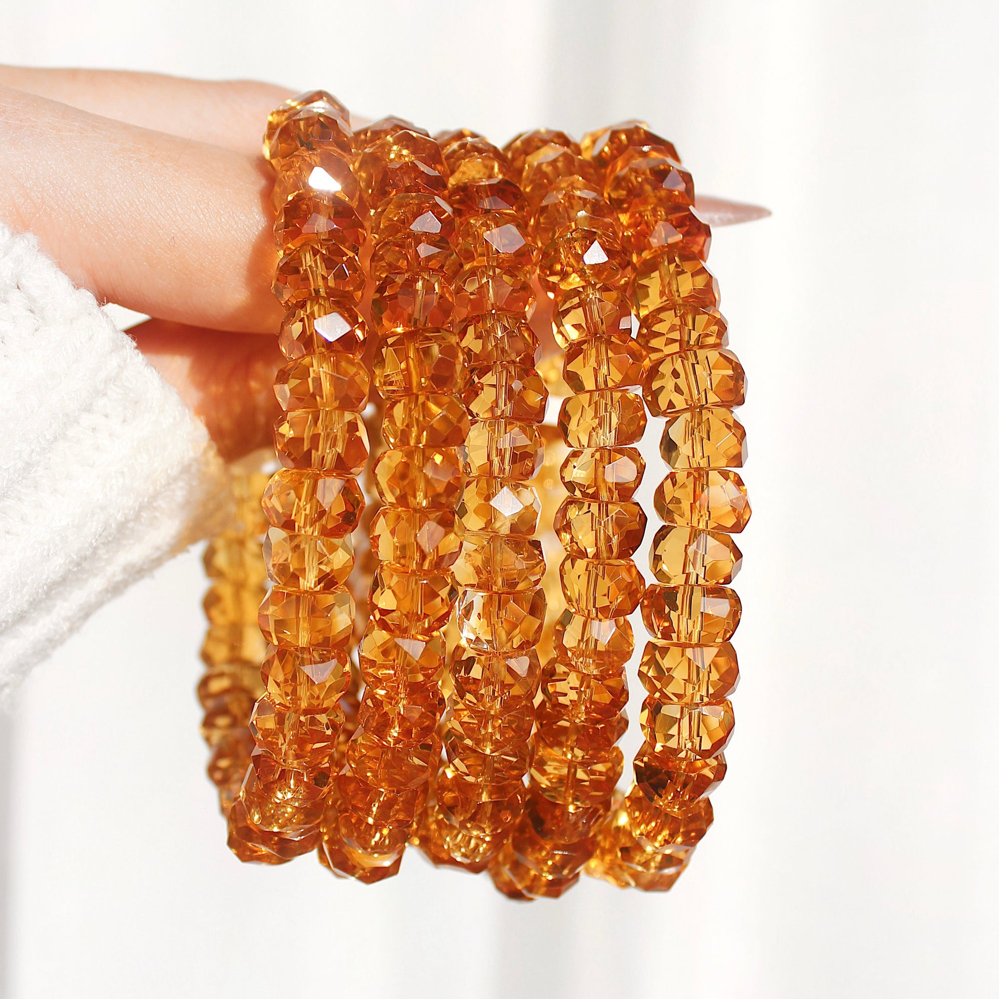 Ultra Collector's Honey Citrine Faceted Abacus Bracelet