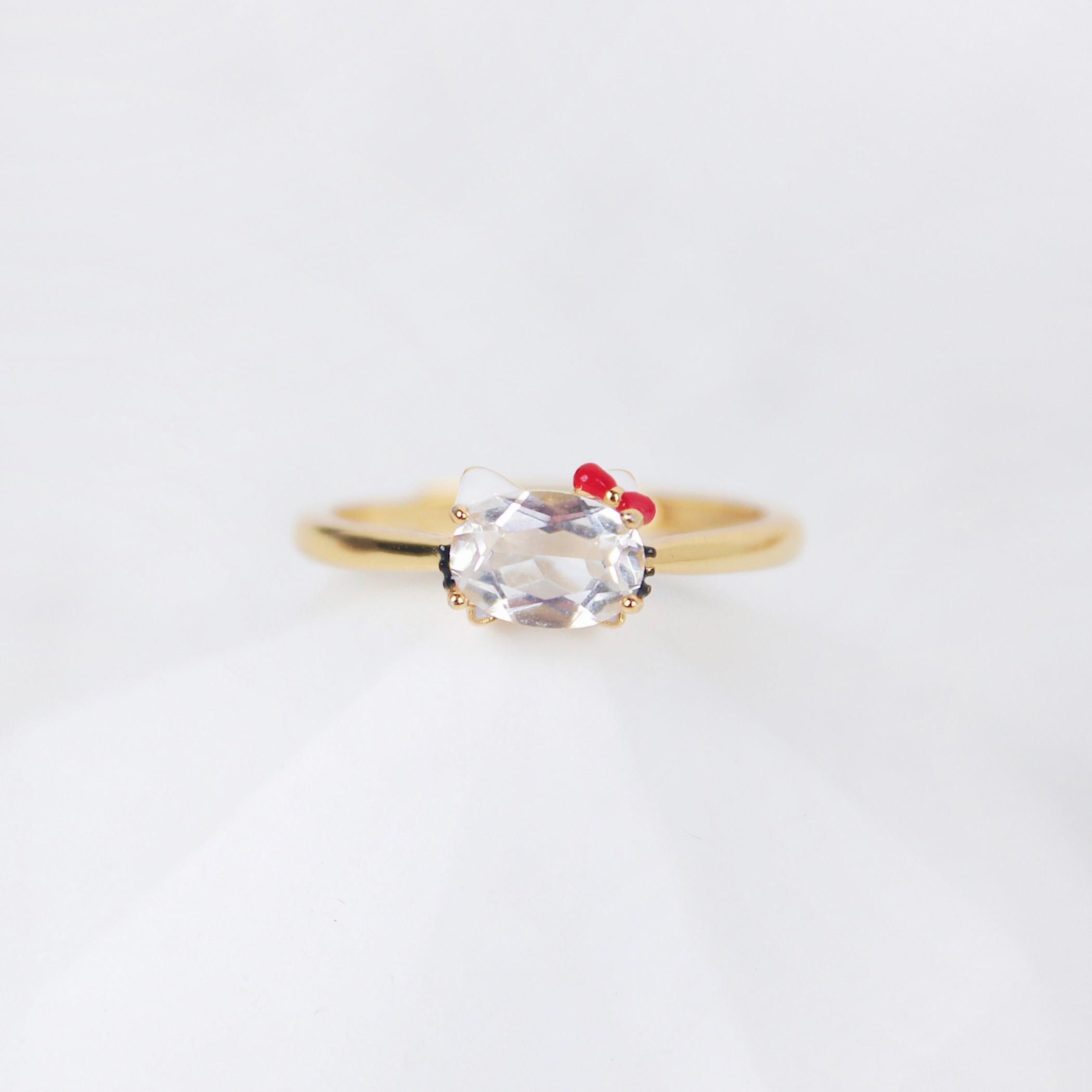 Hello Kitty Clear Quartz Ring