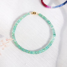 Load image into Gallery viewer, Collector&#39;s Emerald Faceted Abacus Magnetic Clasp Bracelet
