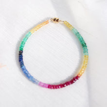 Load image into Gallery viewer, Rainbow Sapphire Faceted Abacus Magnetic Clasp Bracelet
