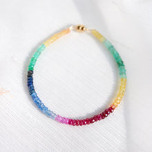 Load image into Gallery viewer, Rainbow Sapphire Faceted Abacus Magnetic Clasp Bracelet
