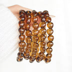 Ultra Collector's Brazilian Whiskey Citrine Puffy Heart Bracelet