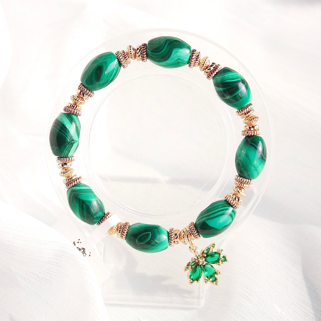 Peacock (Premium Malachite Barrel) Bracelet