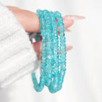 Extra Premium Green Apatite Faceted Abacus Bracelet
