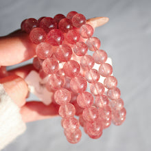Load image into Gallery viewer, Clear Body Strawberry Quartz Bracelet
