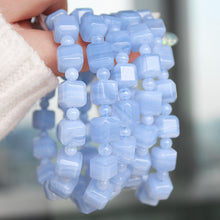 Load image into Gallery viewer, Blue Lace Agate Cube Bracelet
