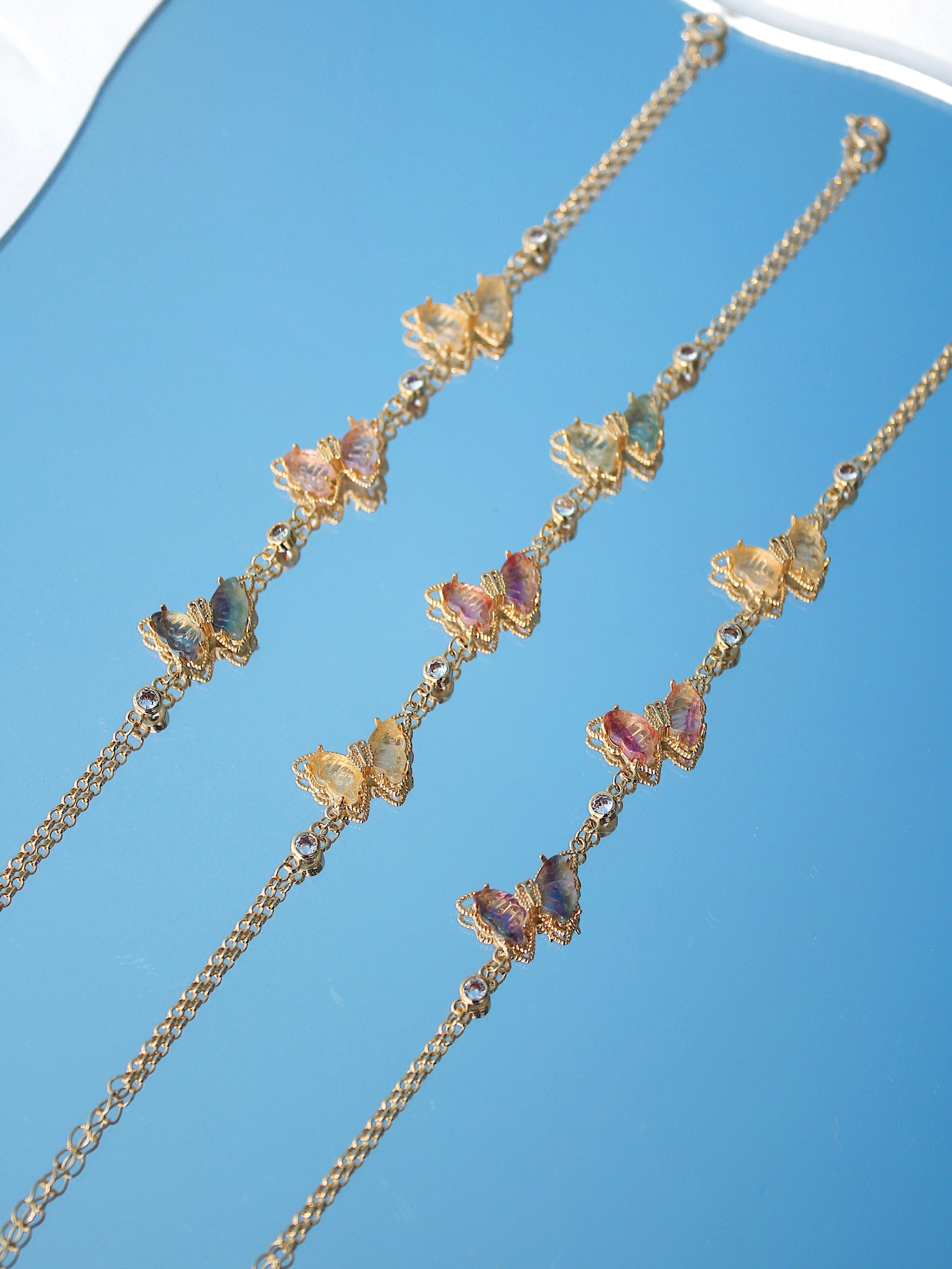 Fluorite Butterfly Bracelet