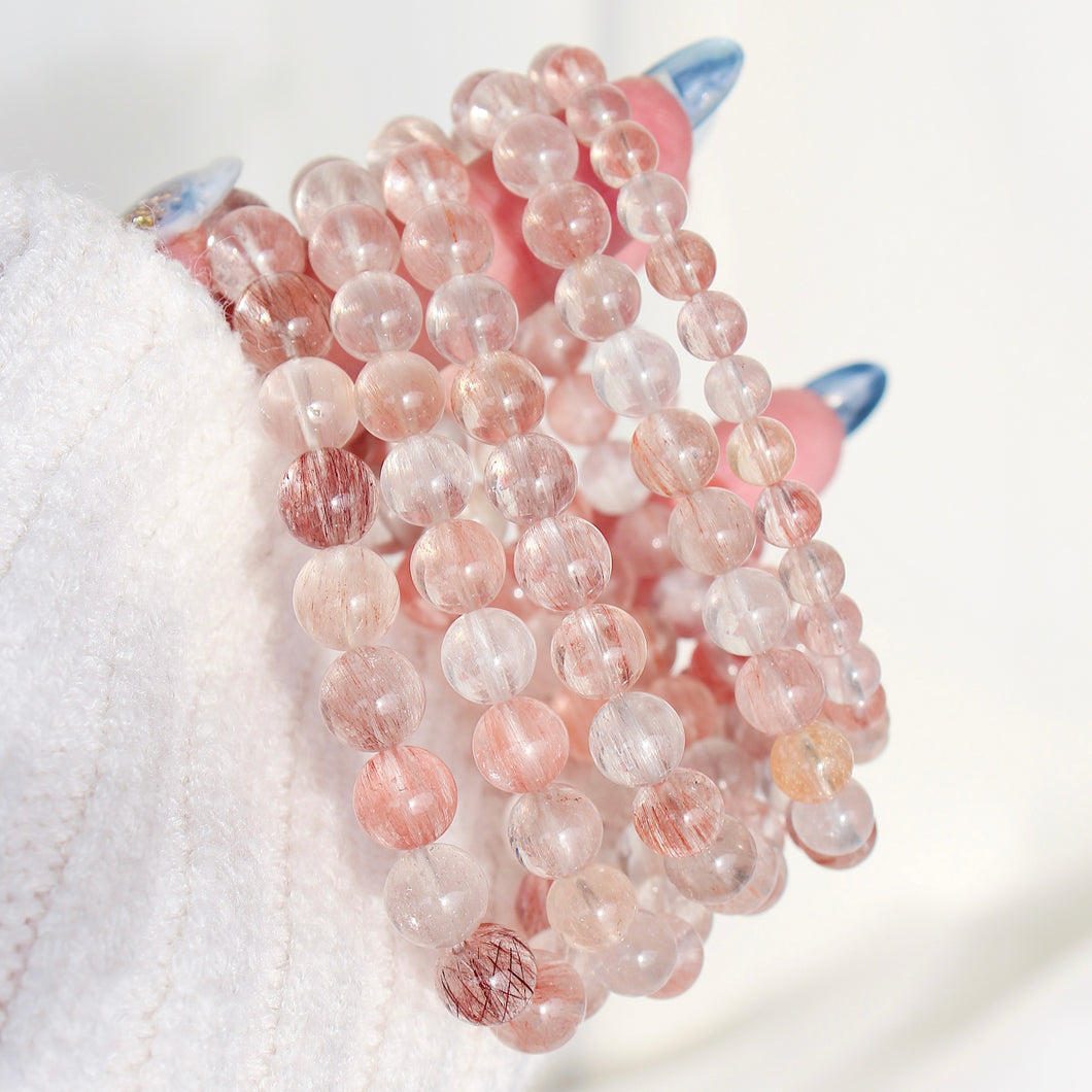 Collector's Pink Rutilated Quartz Bracelet