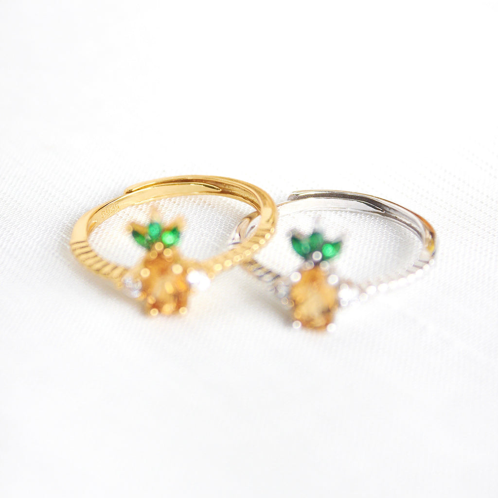 Pineapple Honey Citrine Ring