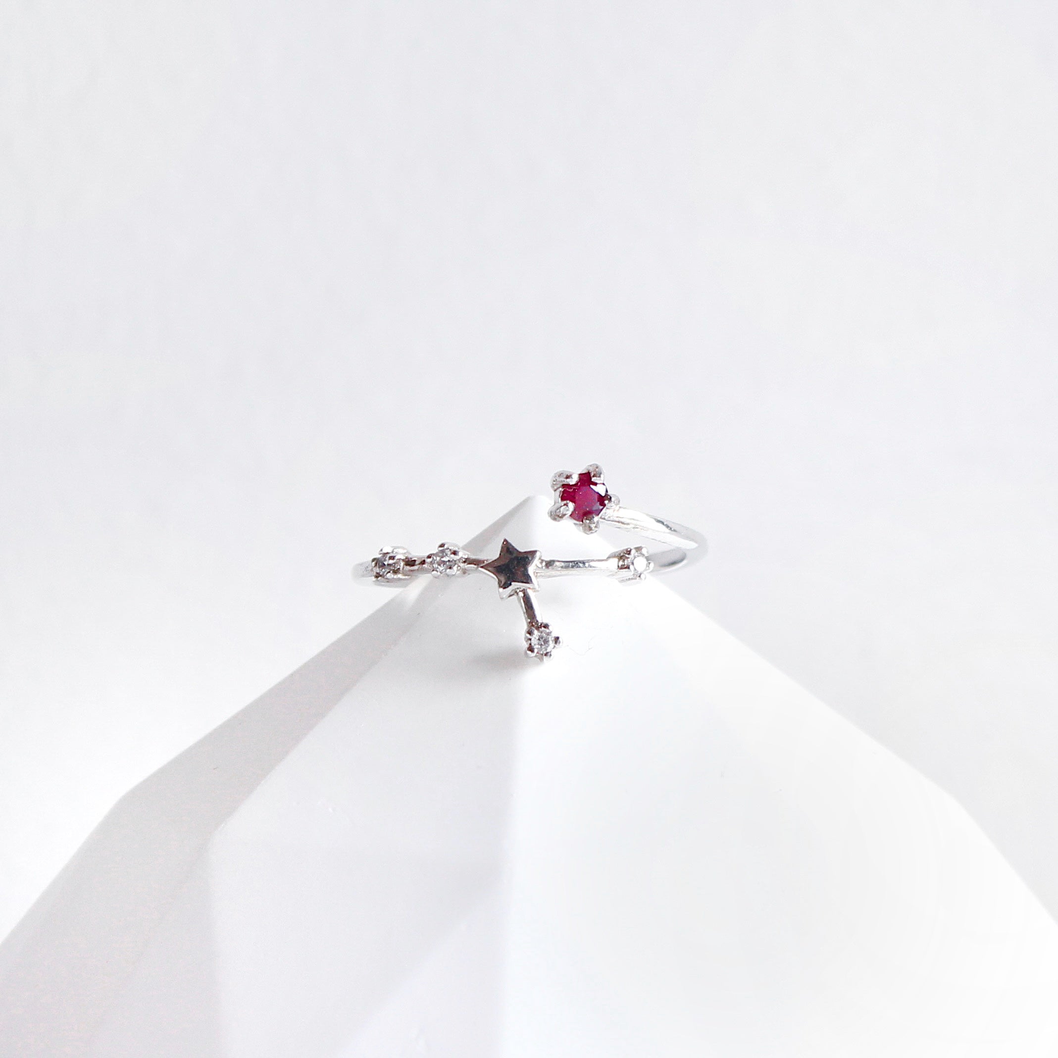 Ruby Cancer Constellation Ring