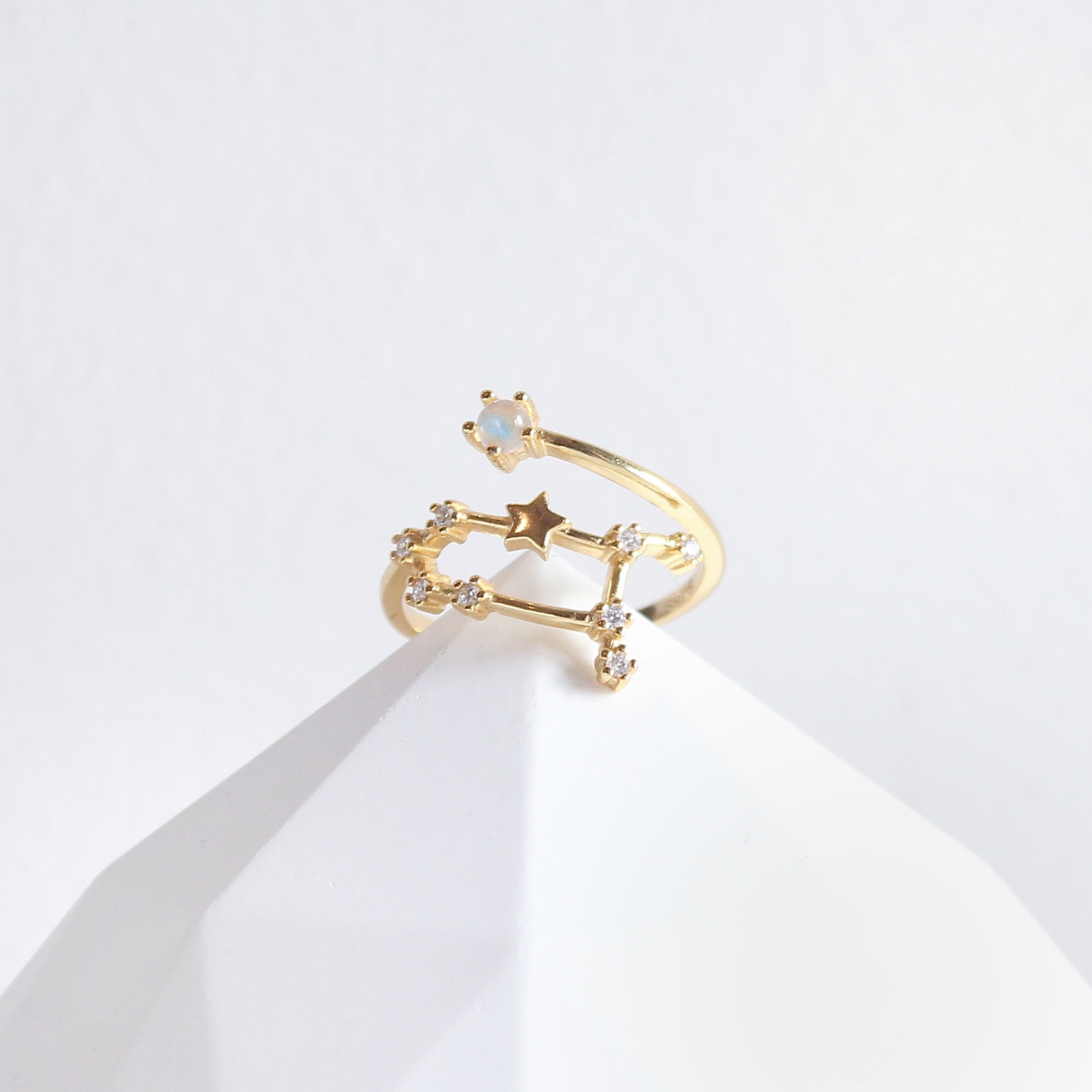 Moonstone Gemini Constellation Ring