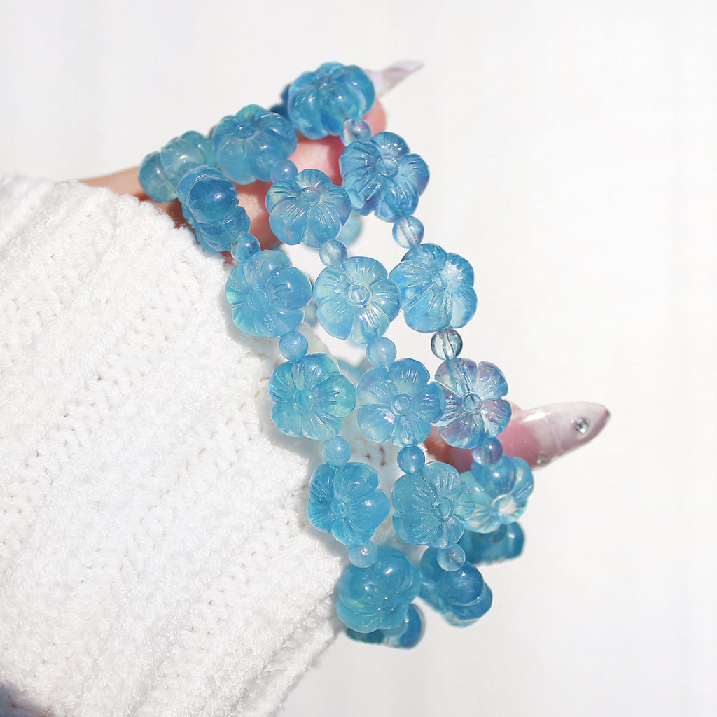 Collector's Aquamarine Flower Bracelet