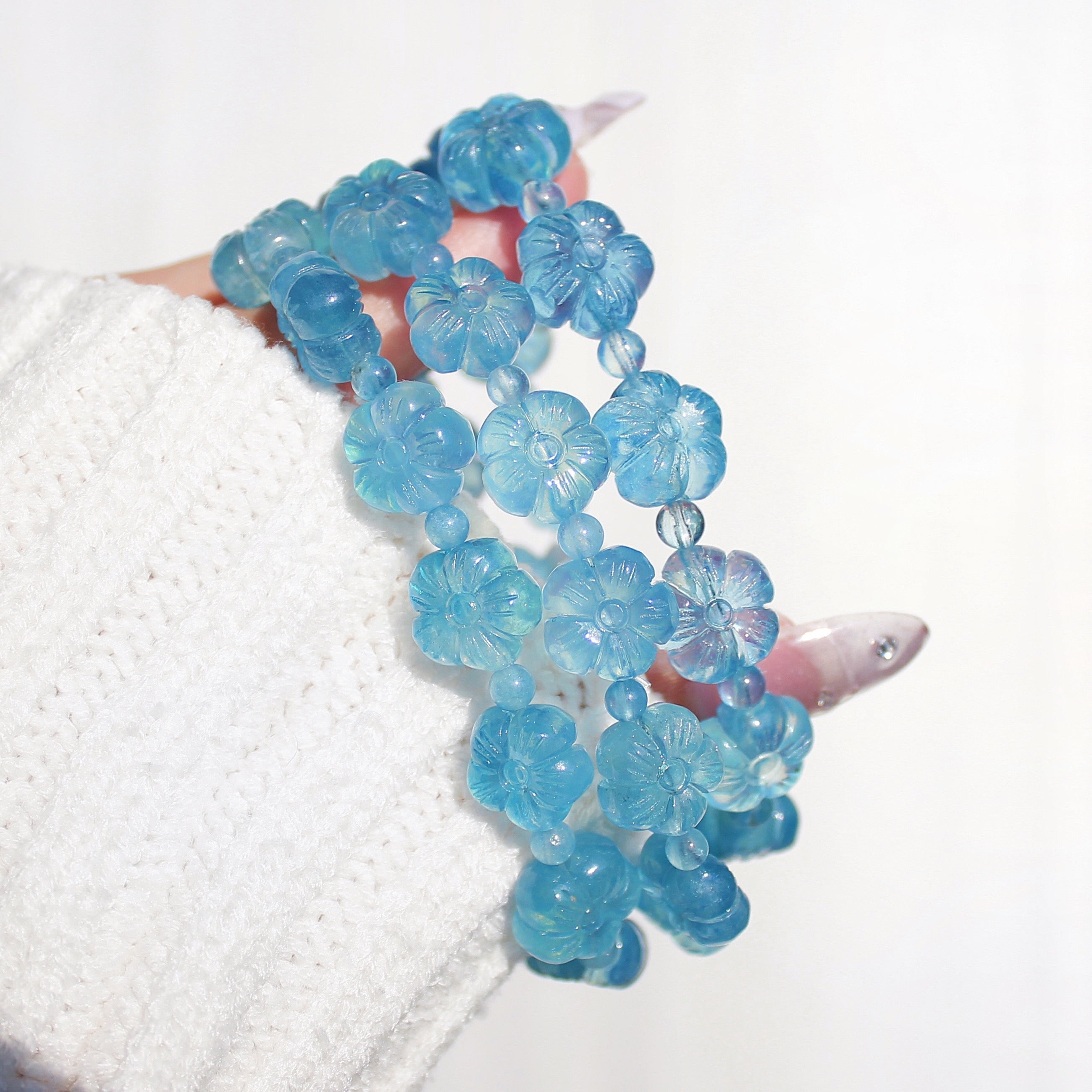 Collector's Aquamarine Flower Bracelet