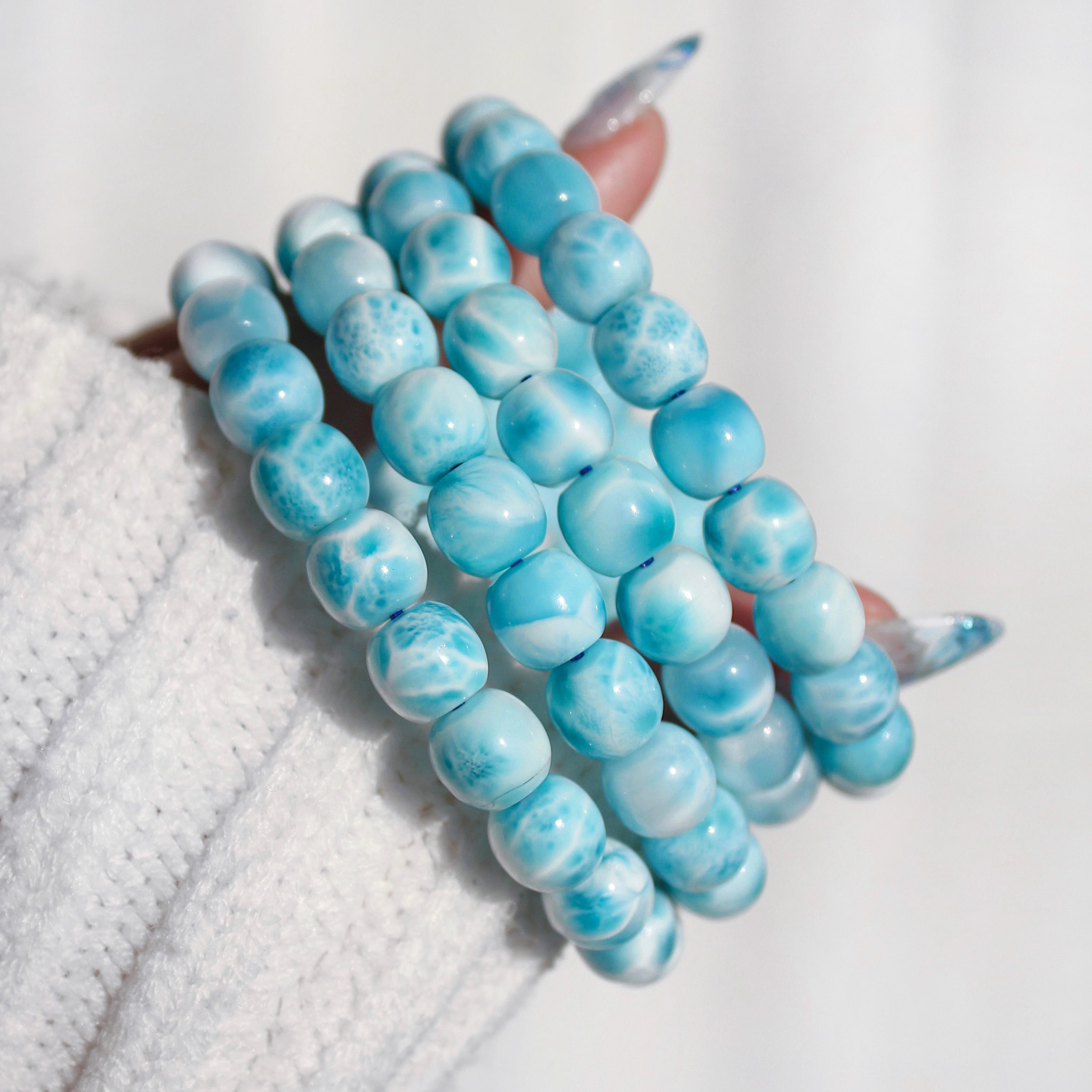 Ultra Collector's Larimar Round Barrel Bracelet