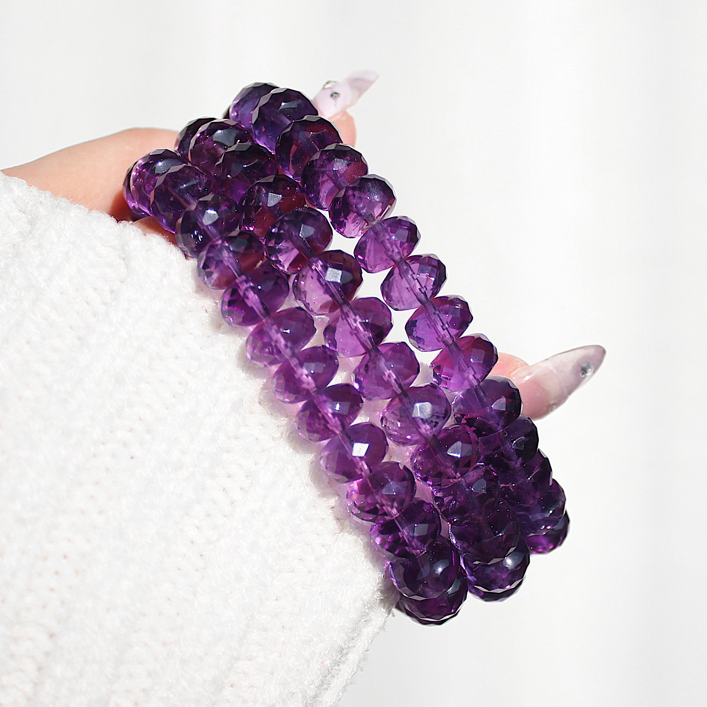 Collector's Faceted Abacus Amethyst Bracelet