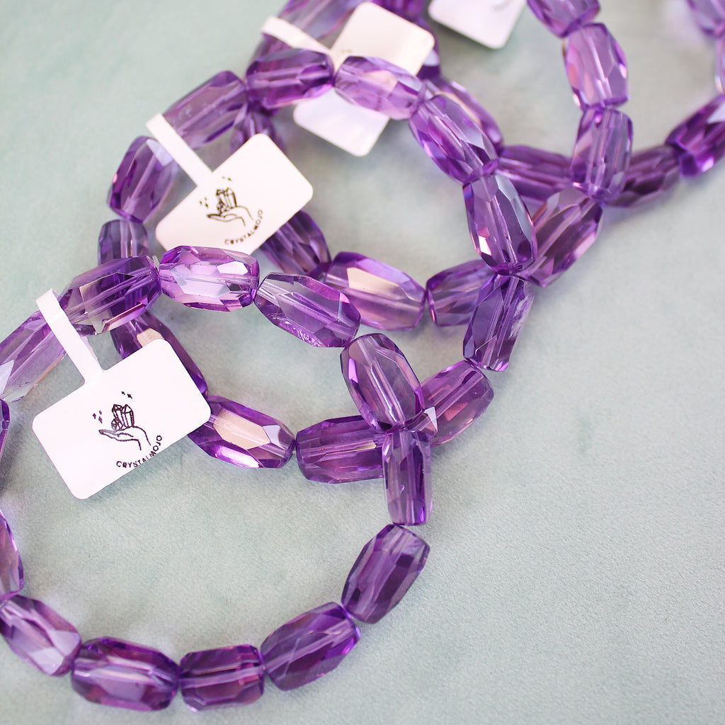 Collector's Bolivian Amethyst Freeform Barrel Bracelet