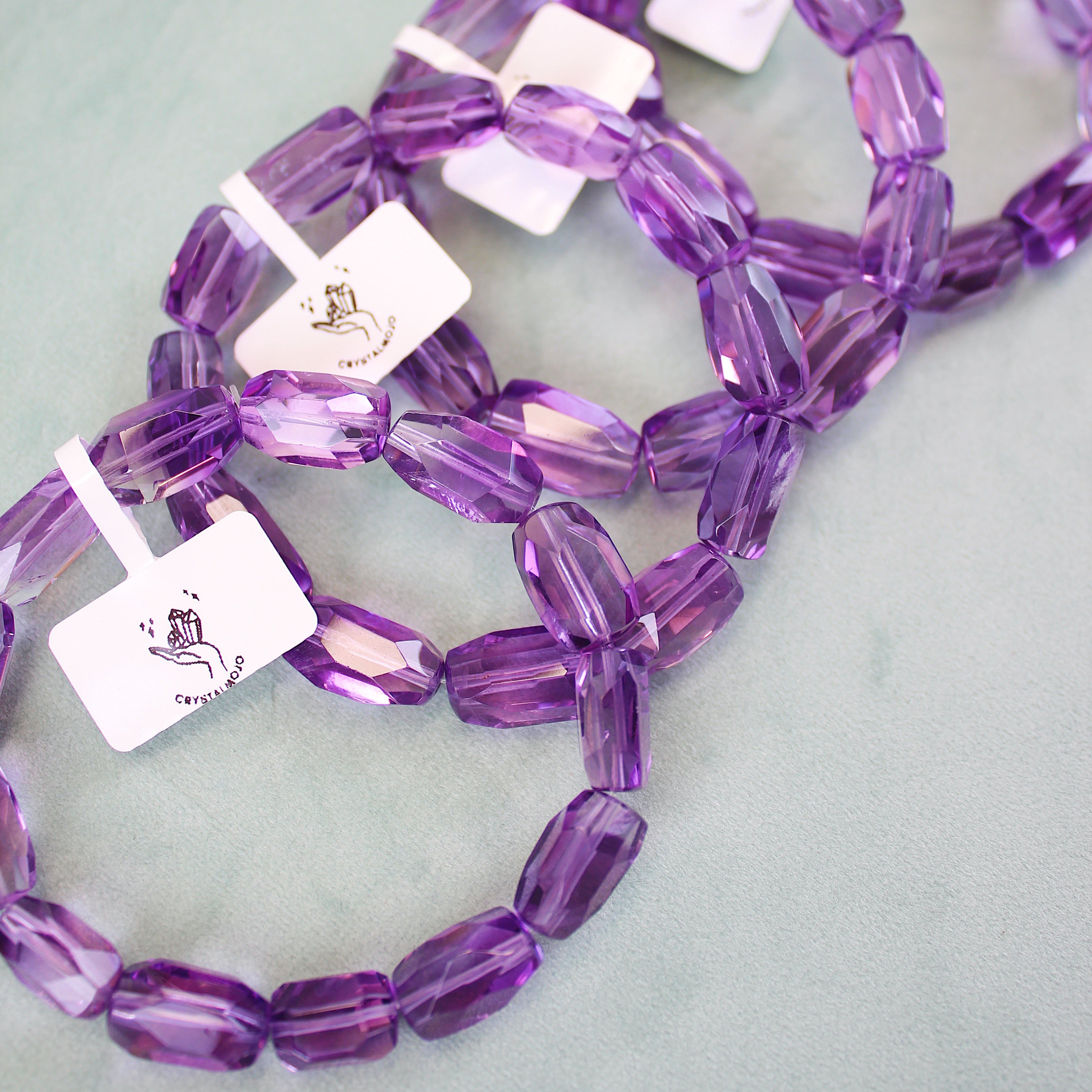 Collector's Bolivian Amethyst Freeform Barrel Bracelet