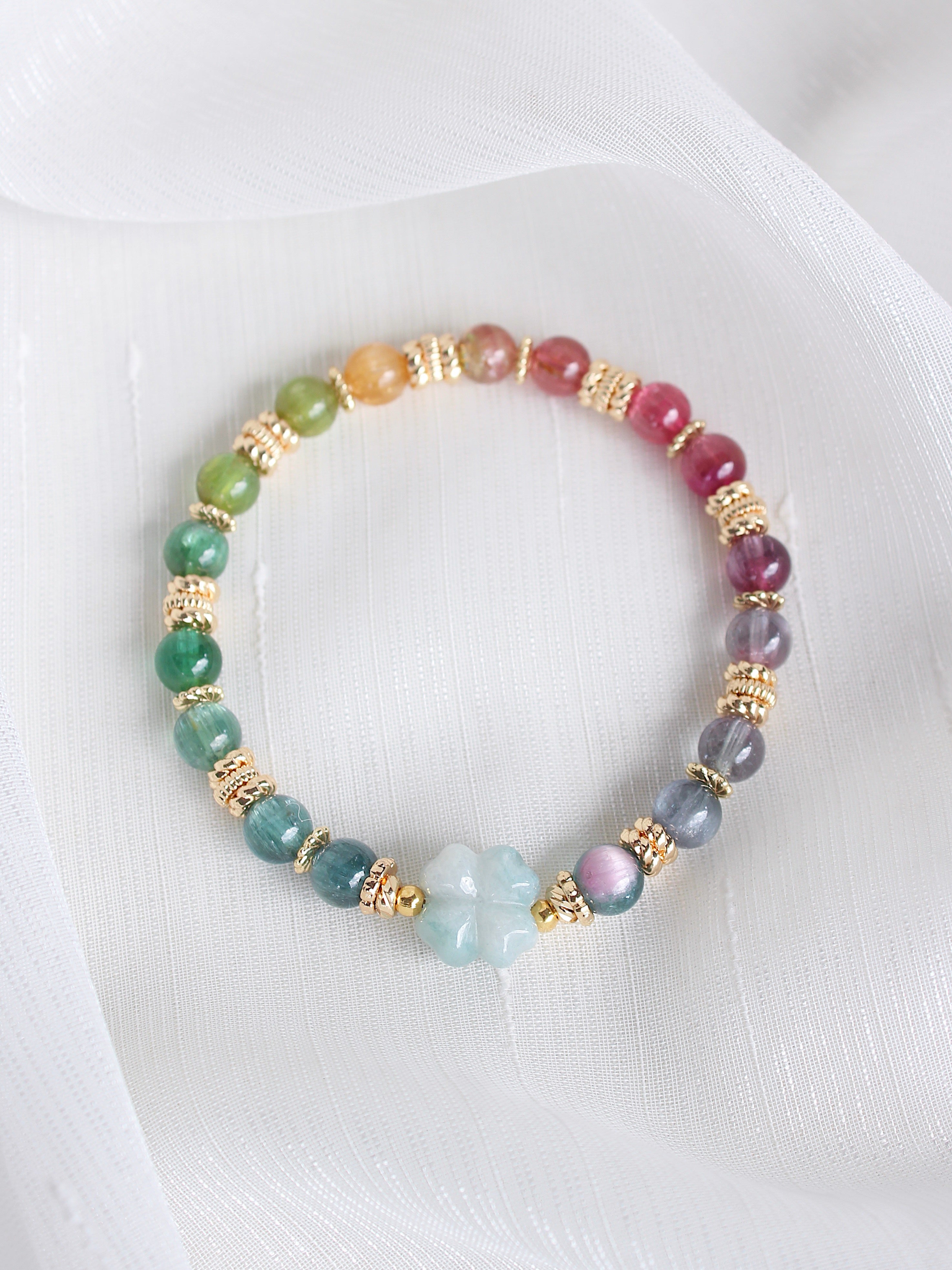 Grade A Burmese Jadeite Clover Bead
