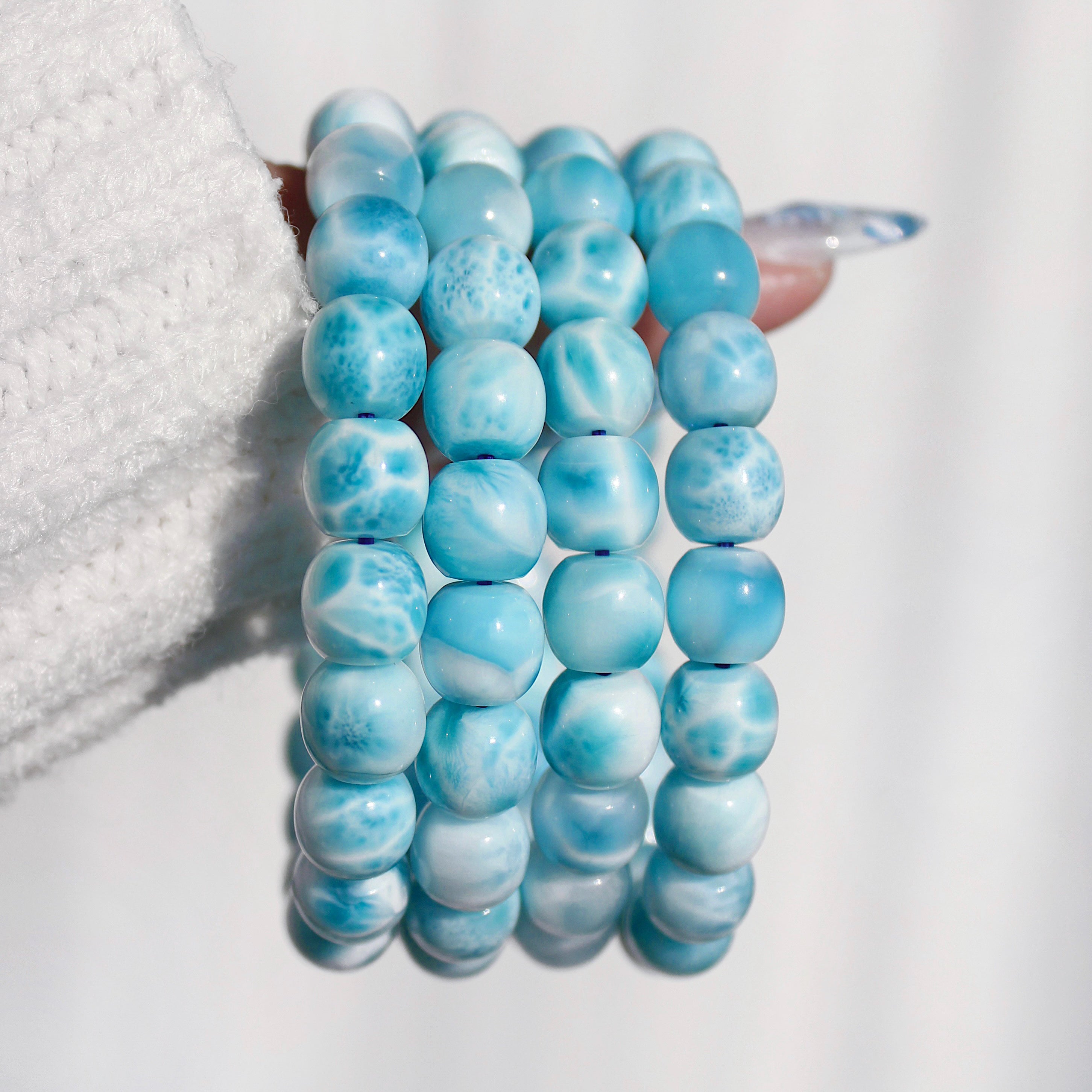 Ultra Collector's Larimar Round Barrel Bracelet