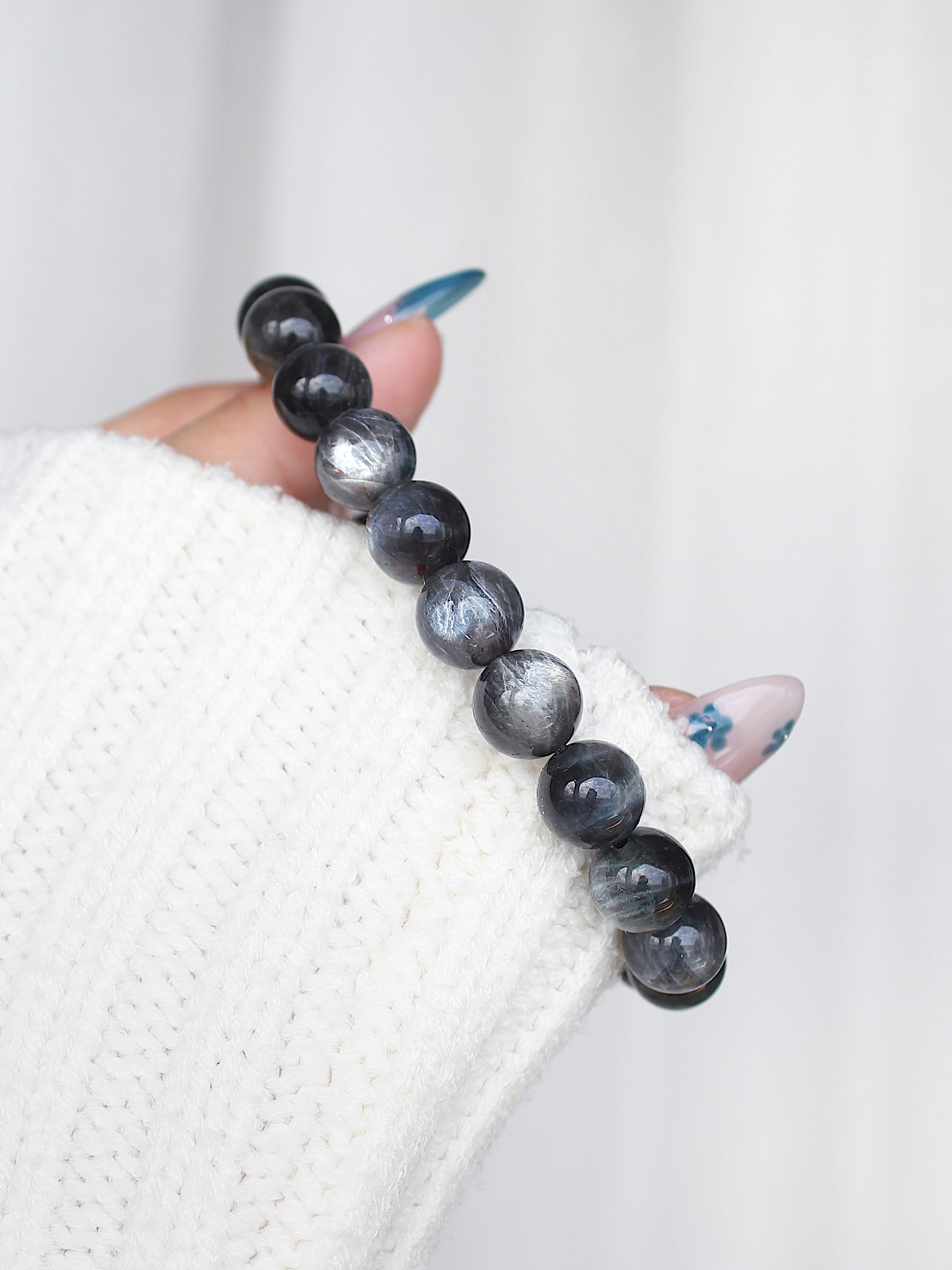 Collector's Black Skeletal Sunstone Bracelet