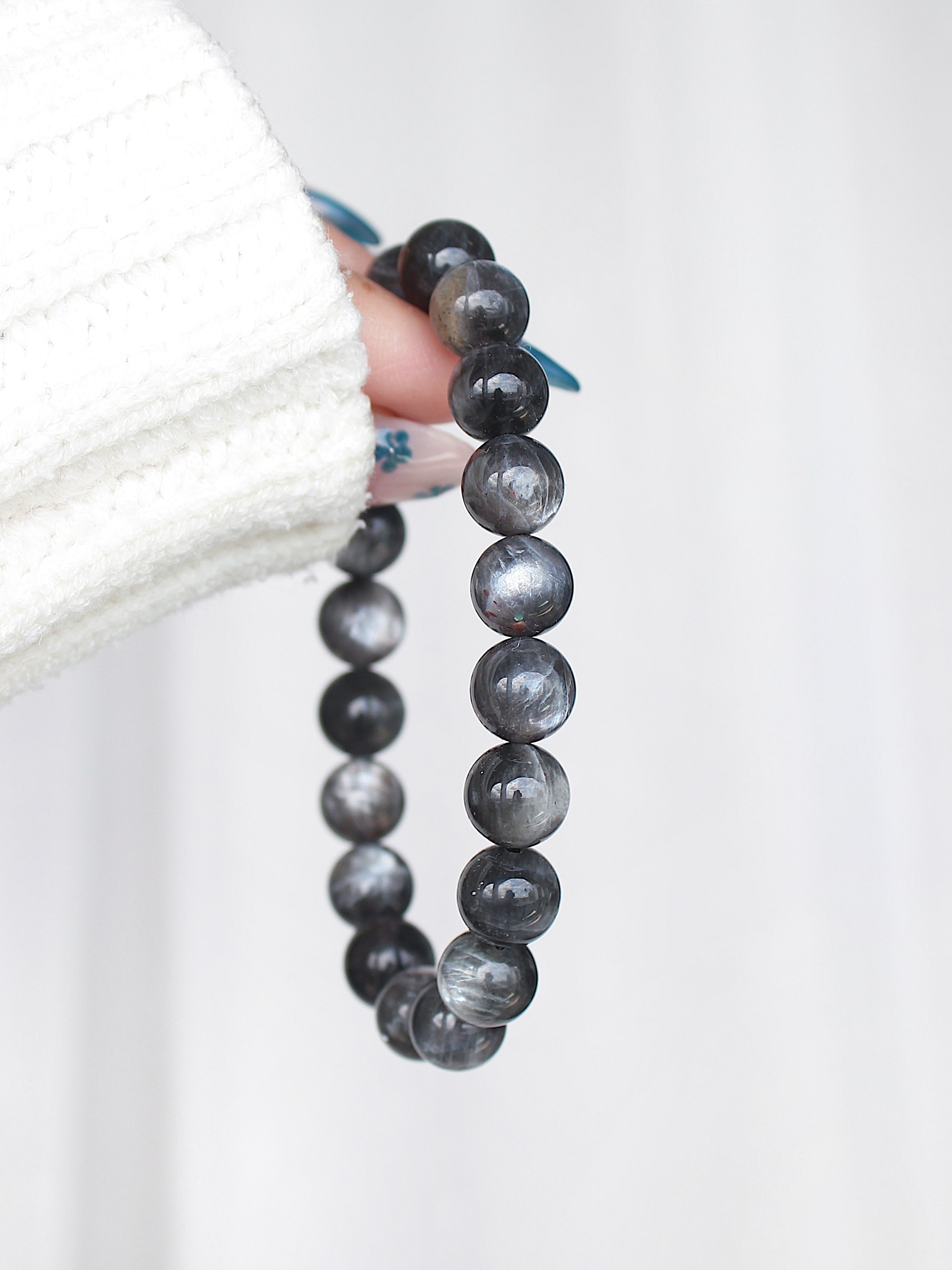 Collector's Black Skeletal Sunstone Bracelet