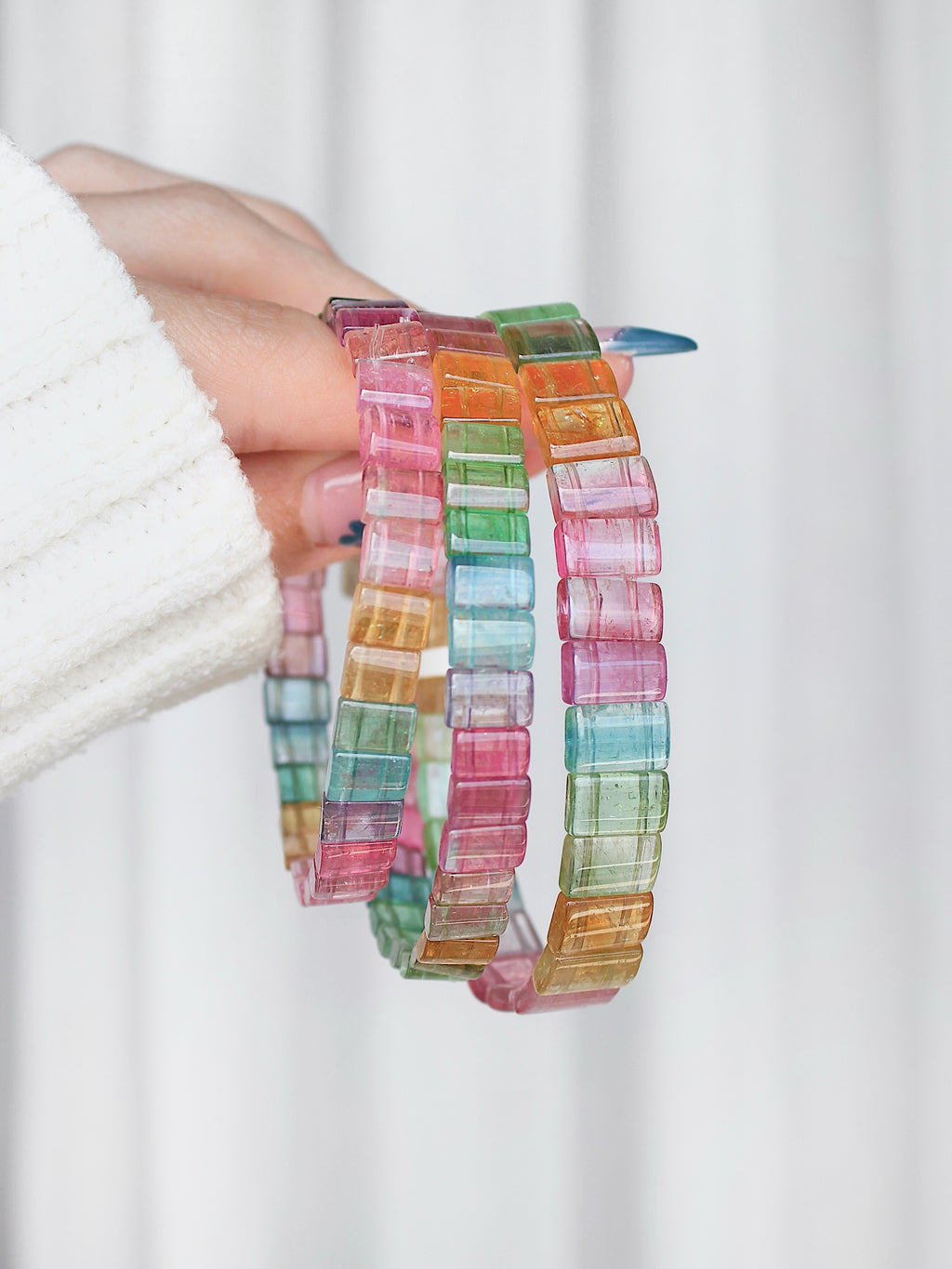 Ultra Collector's Rainbow Tourmaline ShouPai Bracelet