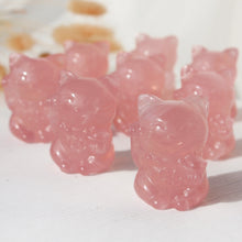 Load image into Gallery viewer, Premium Rose Quartz Fortune Cat
