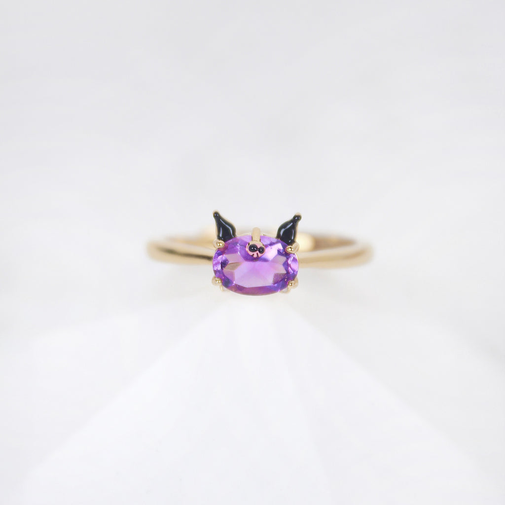 Kuromi Amethyst Ring
