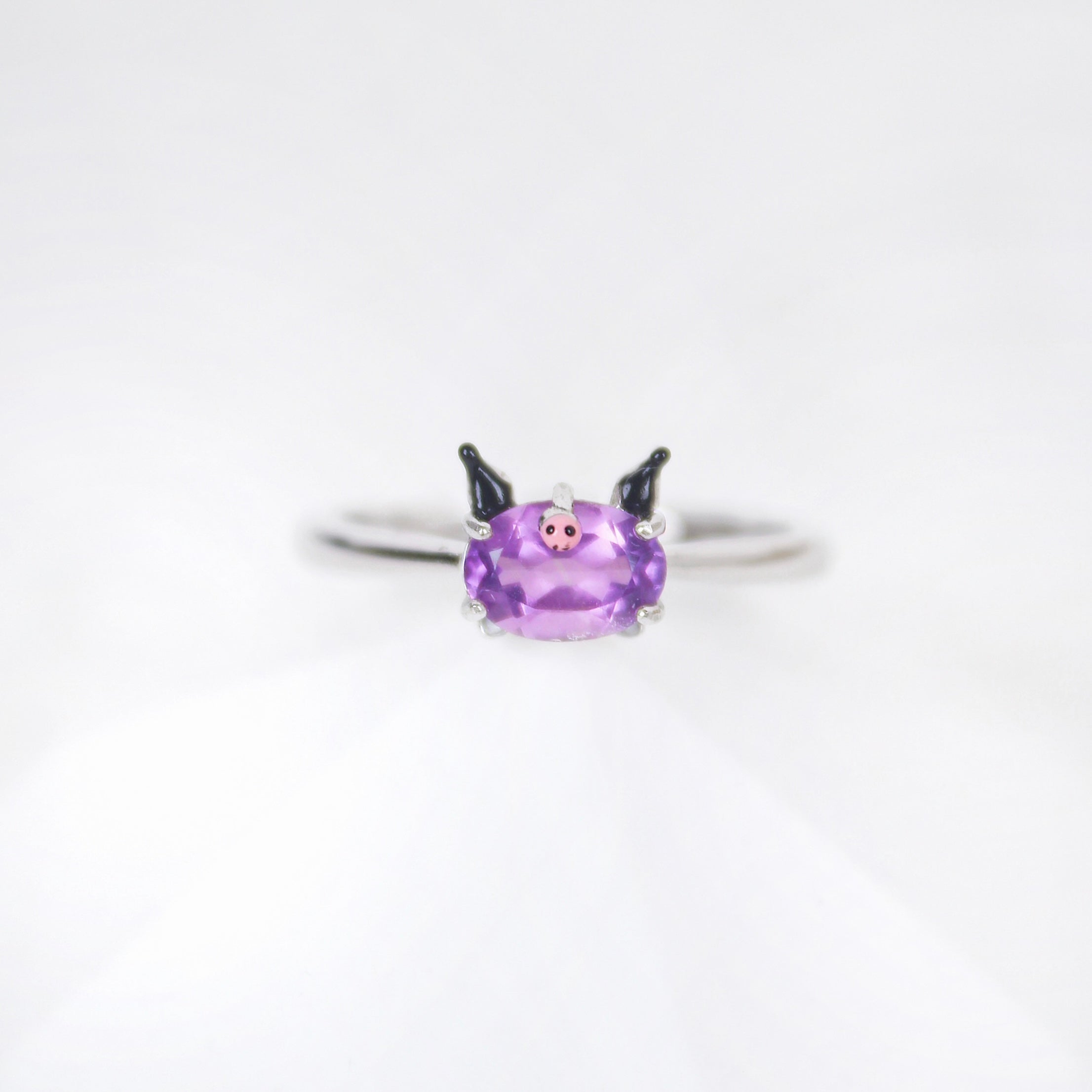 Kuromi Amethyst Ring