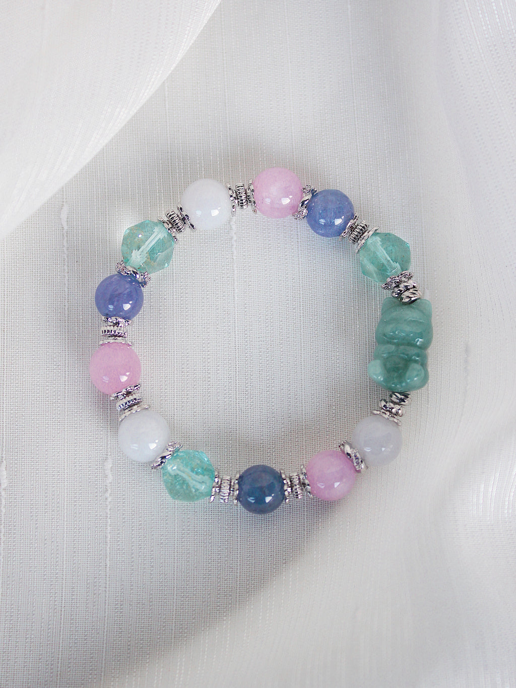 Grade A Burmese Jadeite Fortune Cat Bead