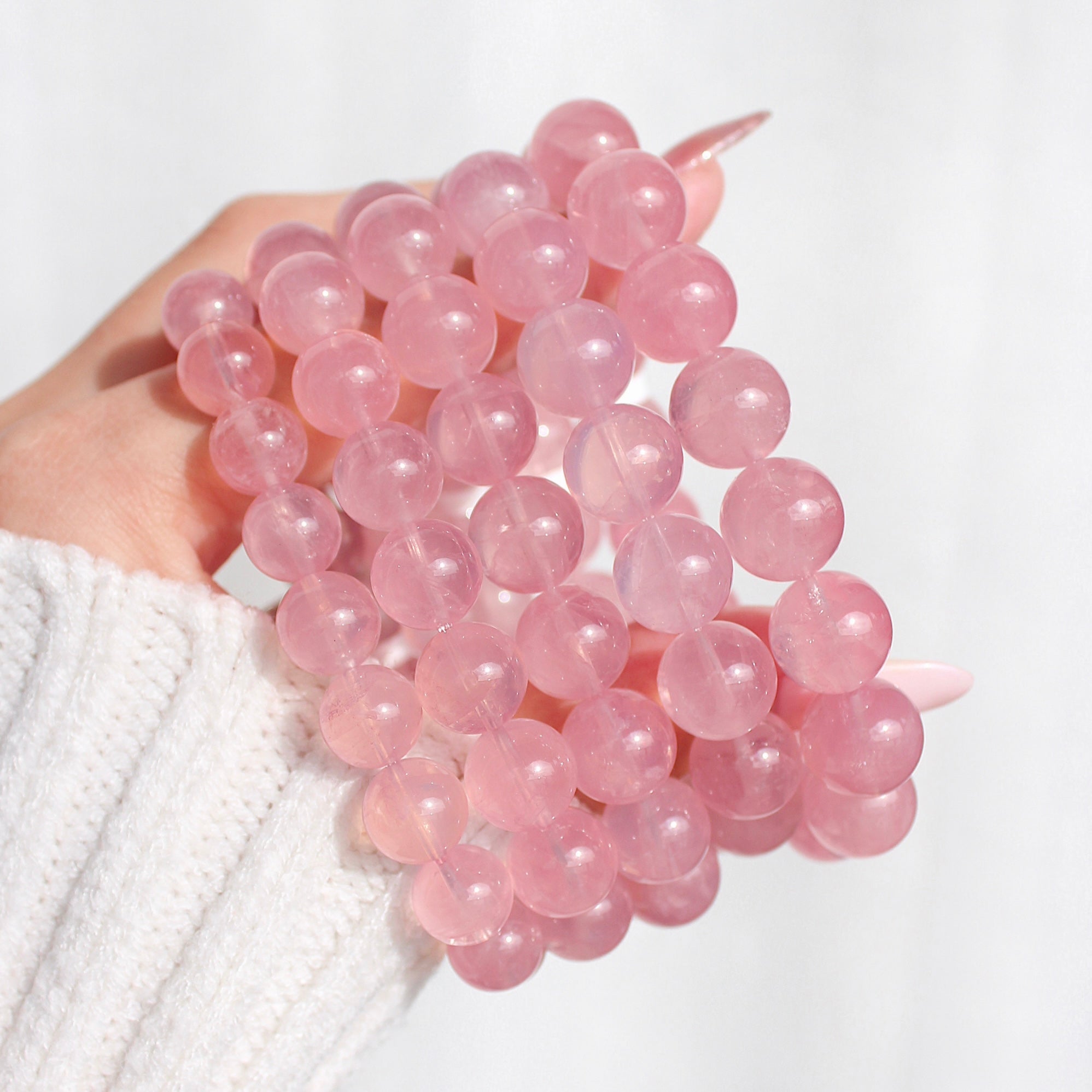 Collector's Madagascar Jelly Rose Quartz Bracelet