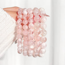 Load image into Gallery viewer, Collector&#39;s Snow Garden Rose Quartz Bracelet
