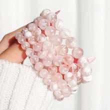 Load image into Gallery viewer, Collector&#39;s Snow Garden Rose Quartz Bracelet
