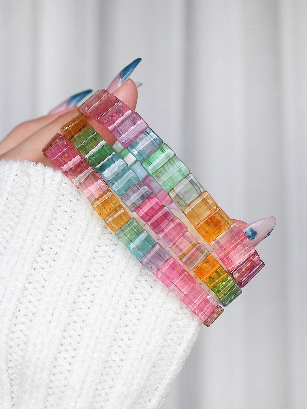 Ultra Collector's Rainbow Tourmaline ShouPai Bracelet