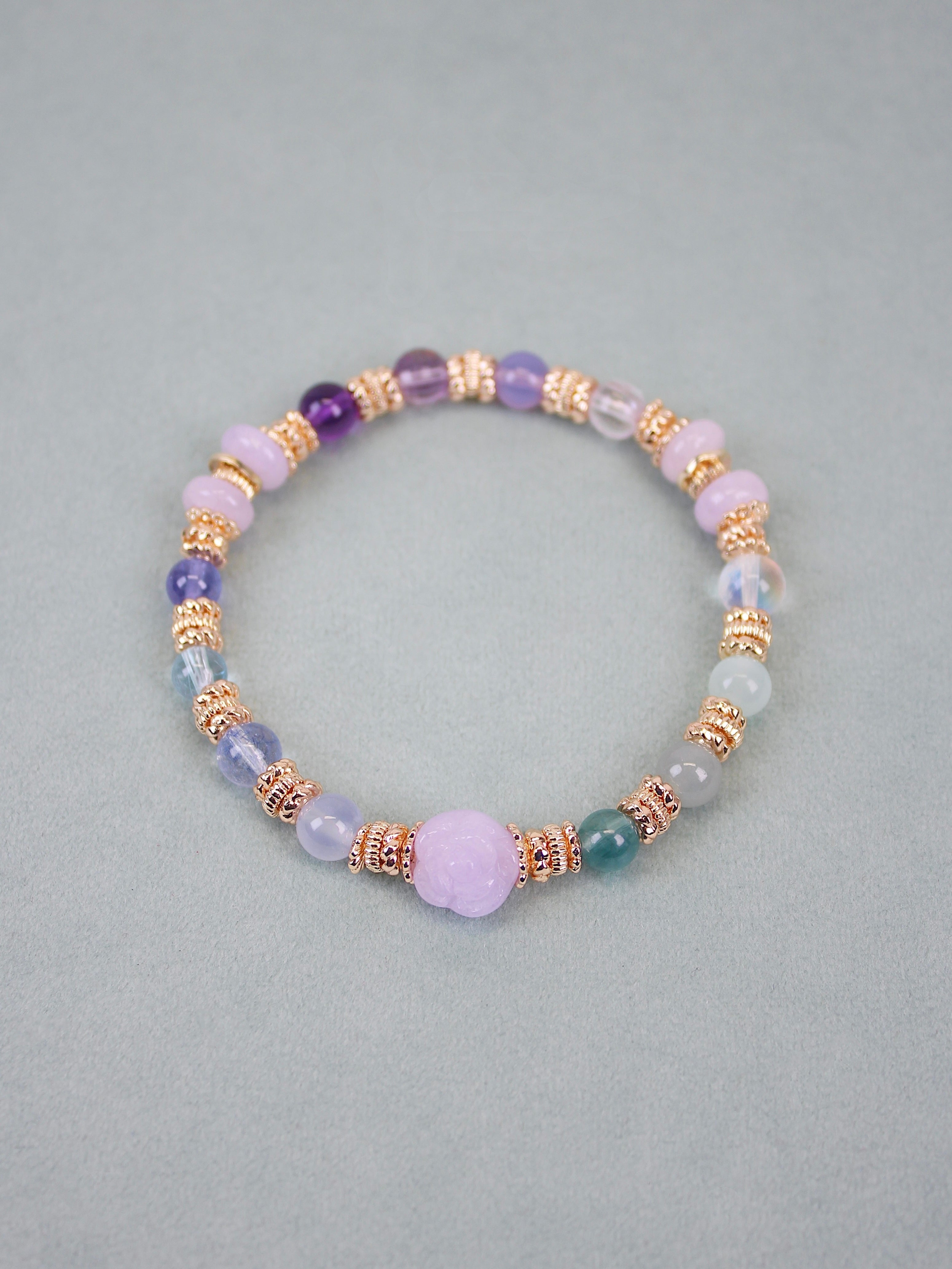 Lavender Jadeite Rose/Turtle Bead