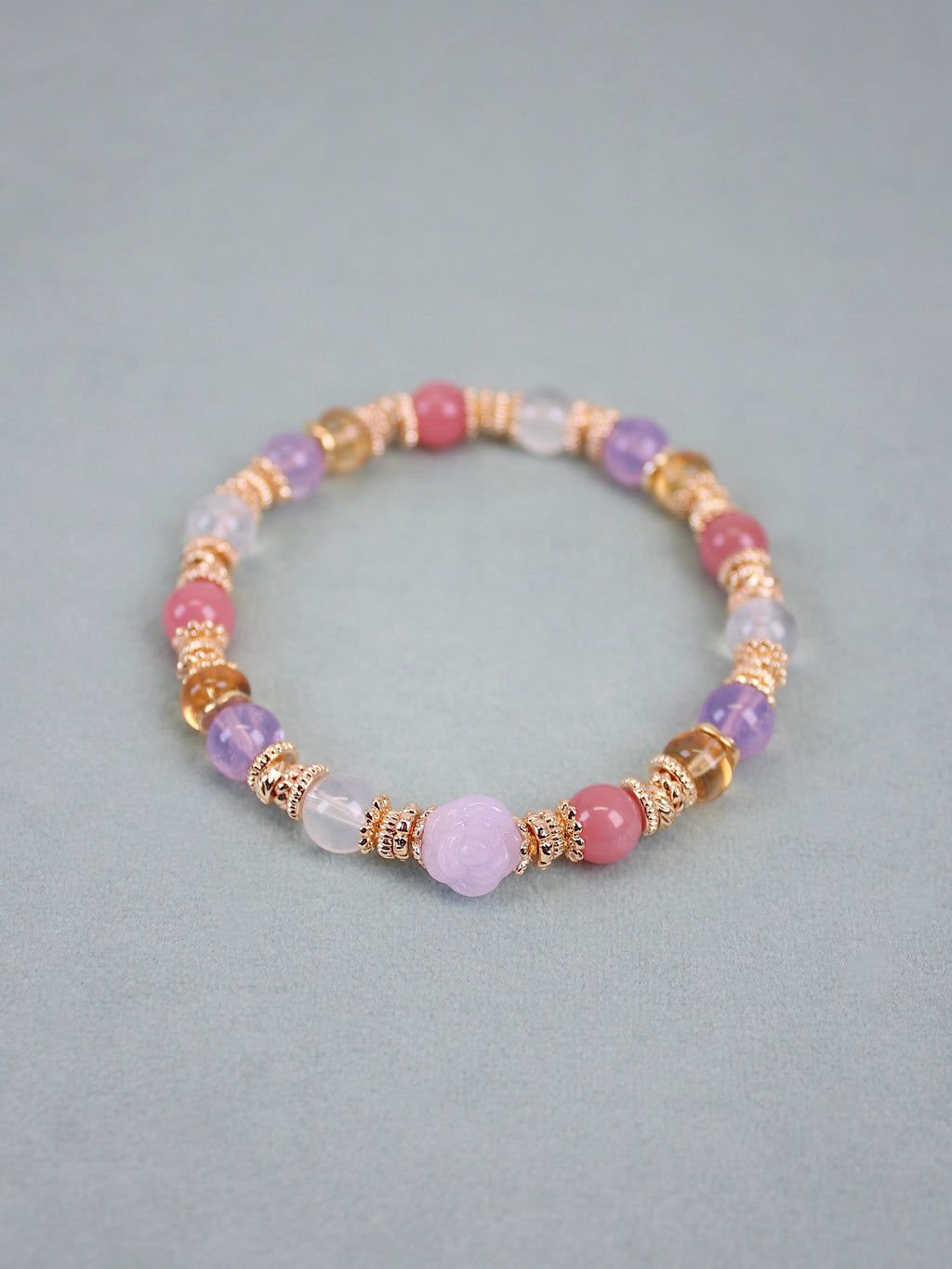 Lavender Jadeite Rose/Turtle Bead