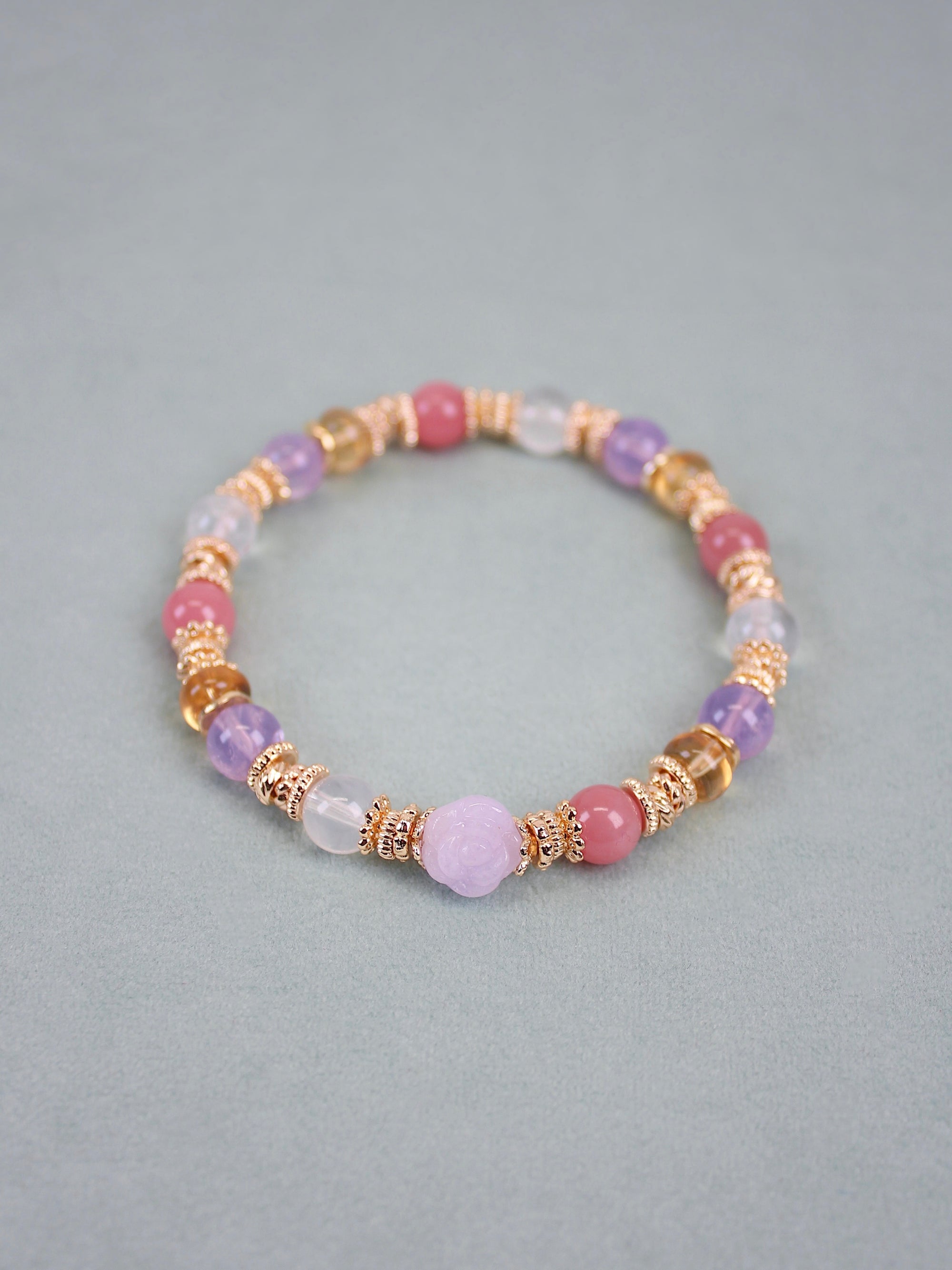 Lavender Jadeite Rose/Turtle Bead