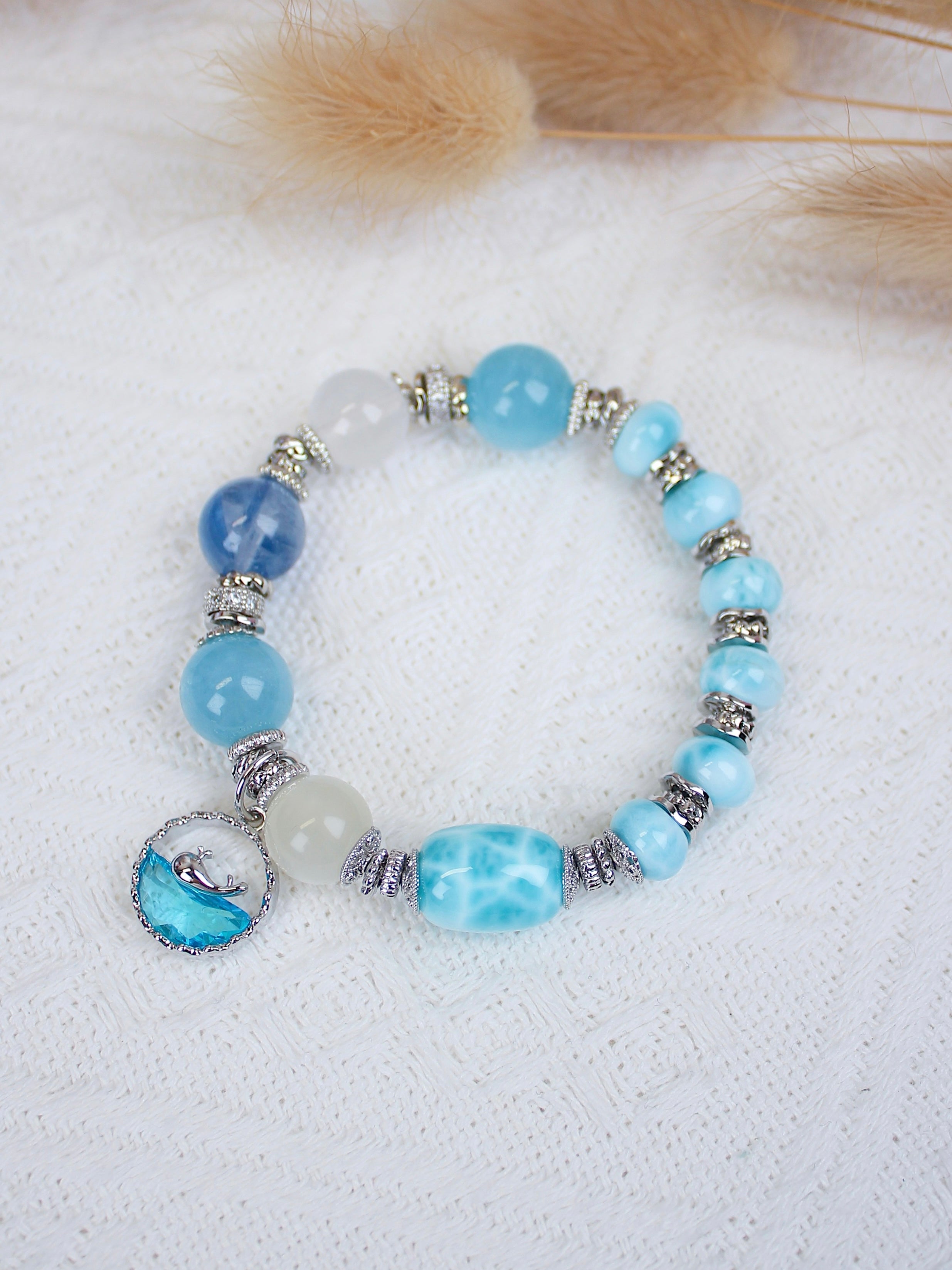 Larimar Barrel Bead