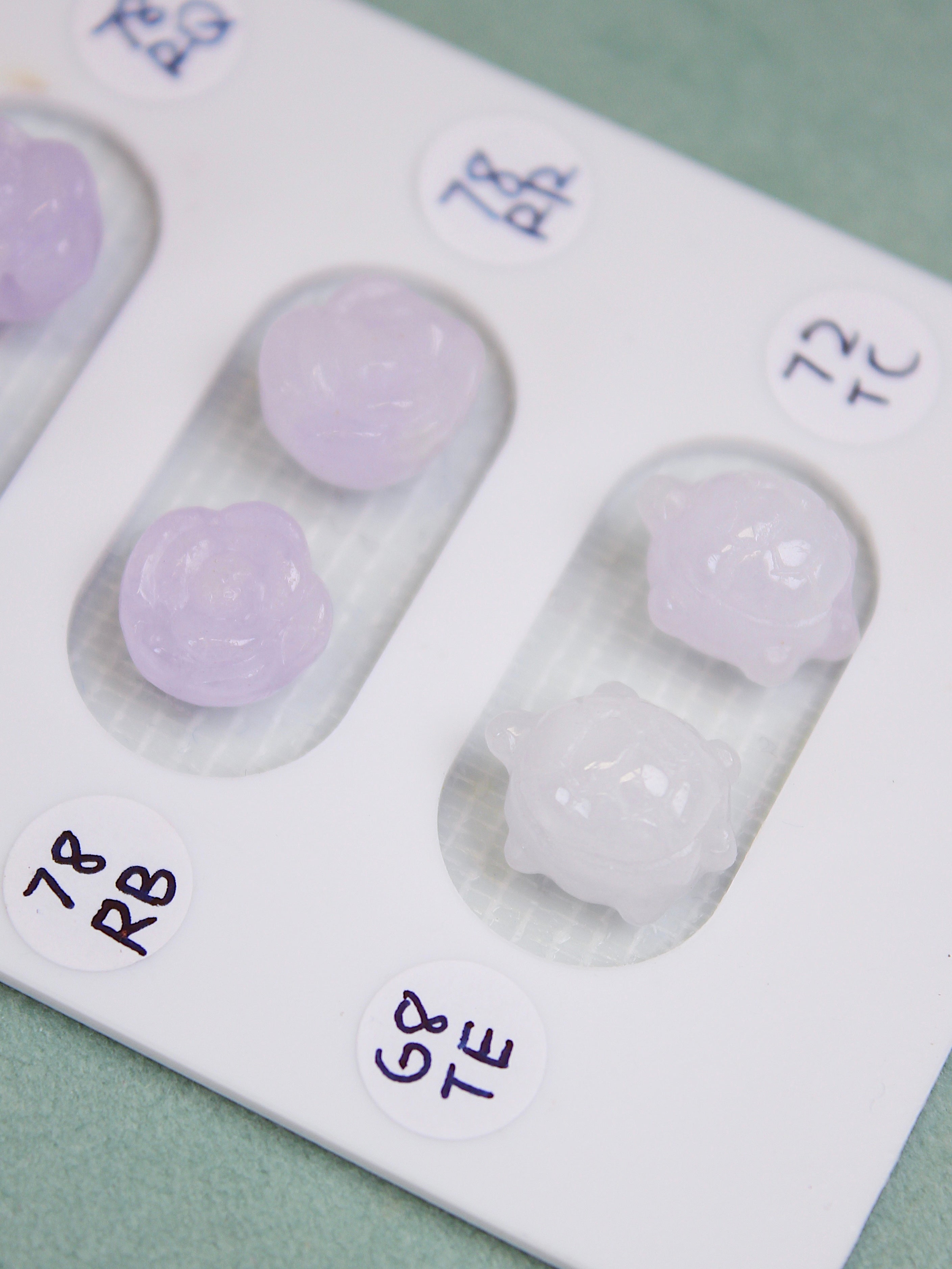 Lavender Jadeite Rose/Turtle Bead
