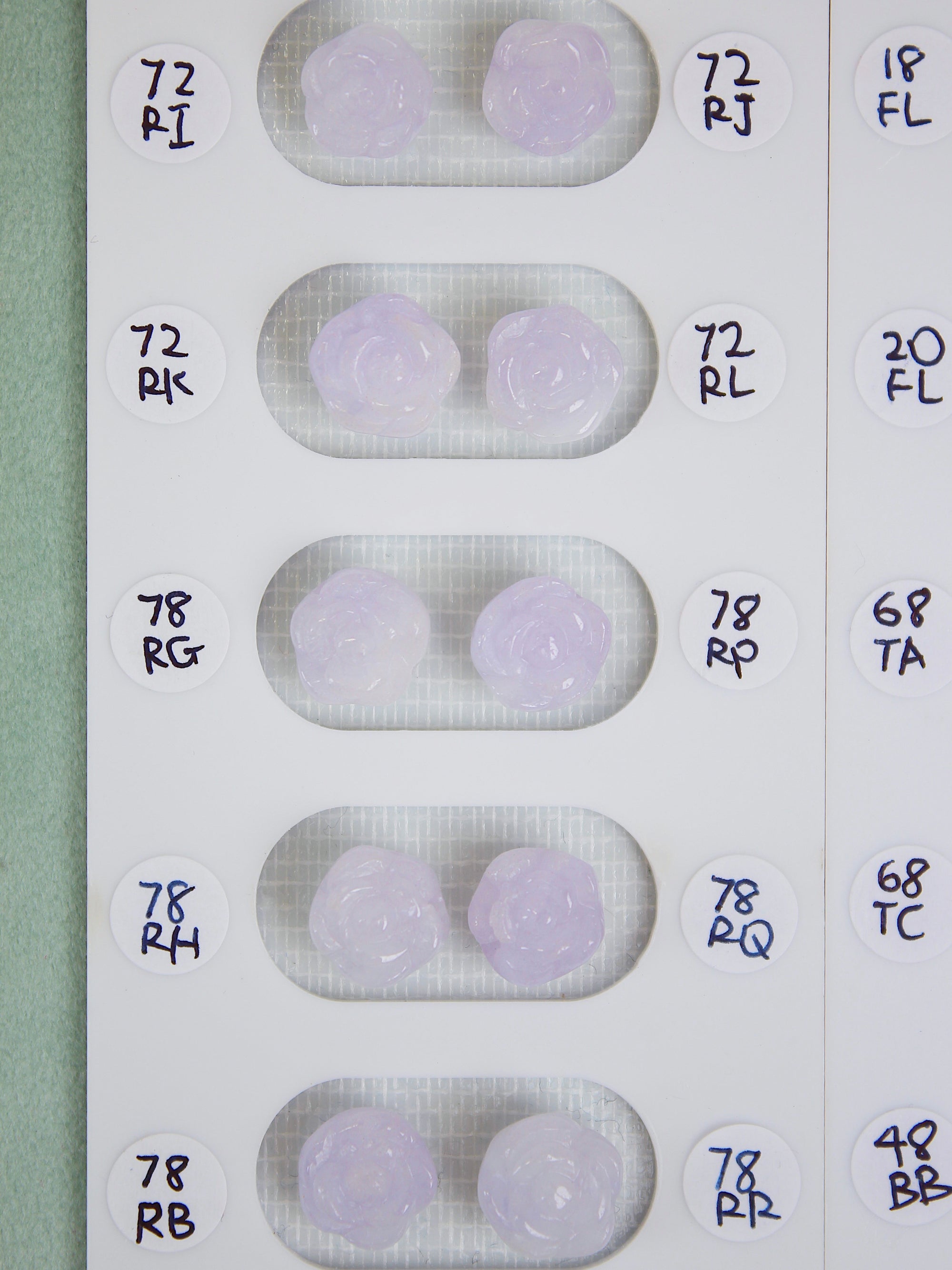 Lavender Jadeite Rose/Turtle Bead