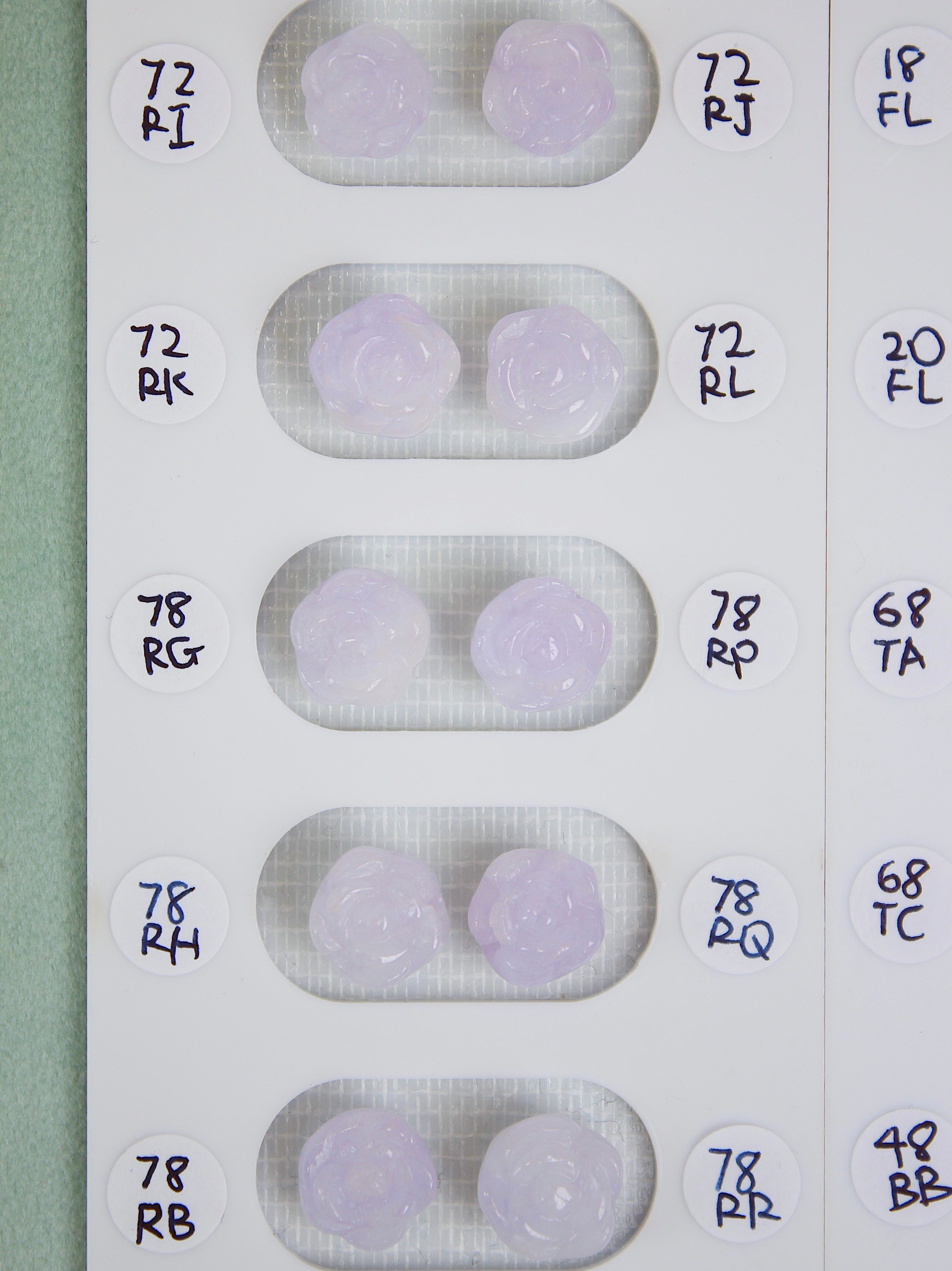 Lavender Jadeite Rose/Turtle Bead