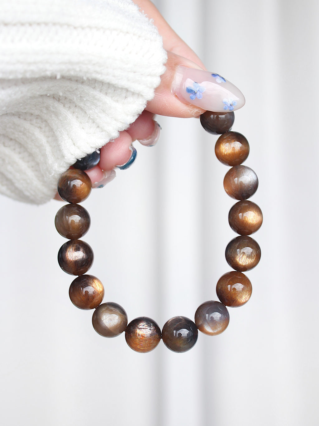 Collector's Black Gold Skeletal Sunstone Bracelet