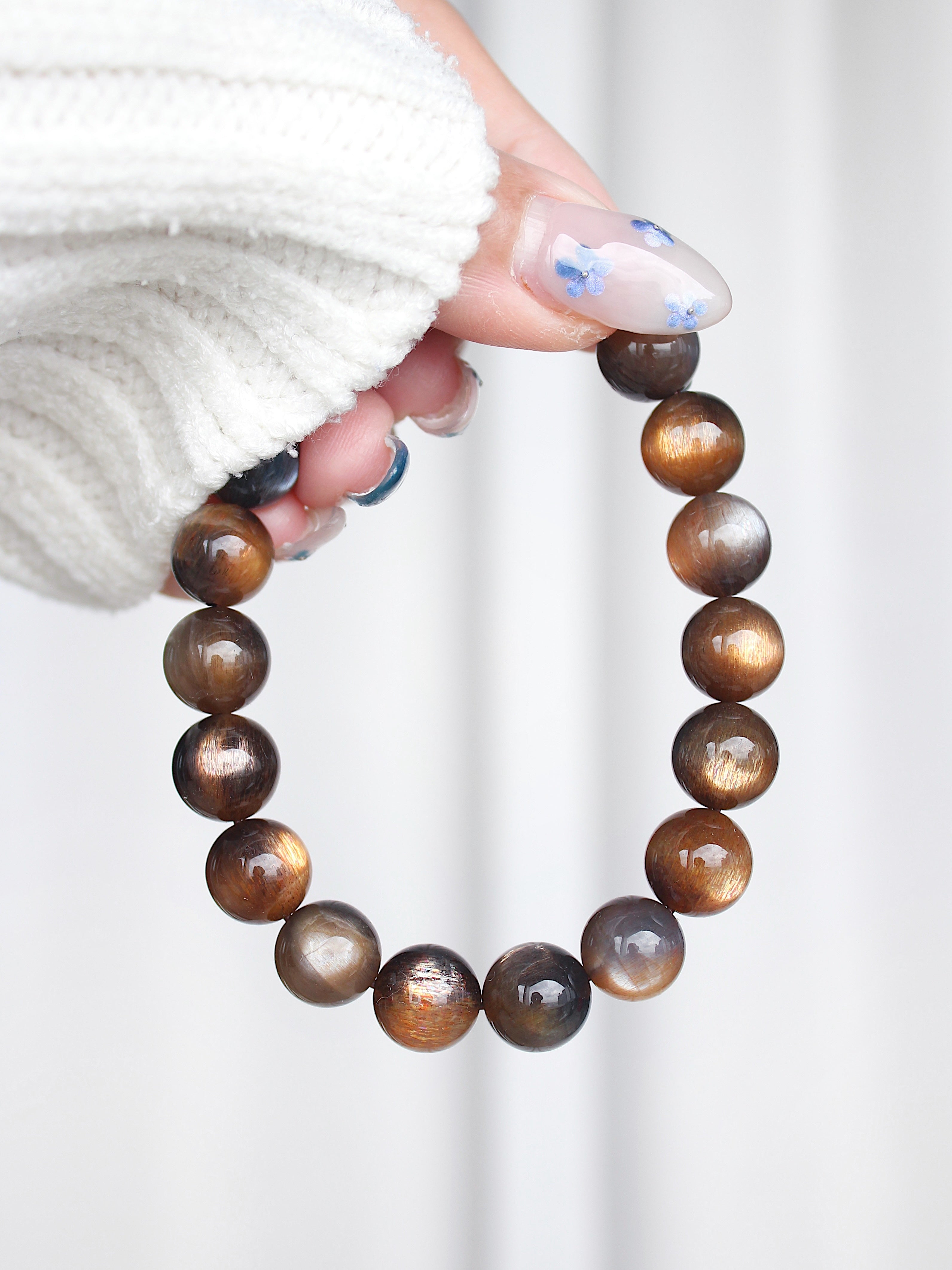 Collector's Black Gold Skeletal Sunstone Bracelet