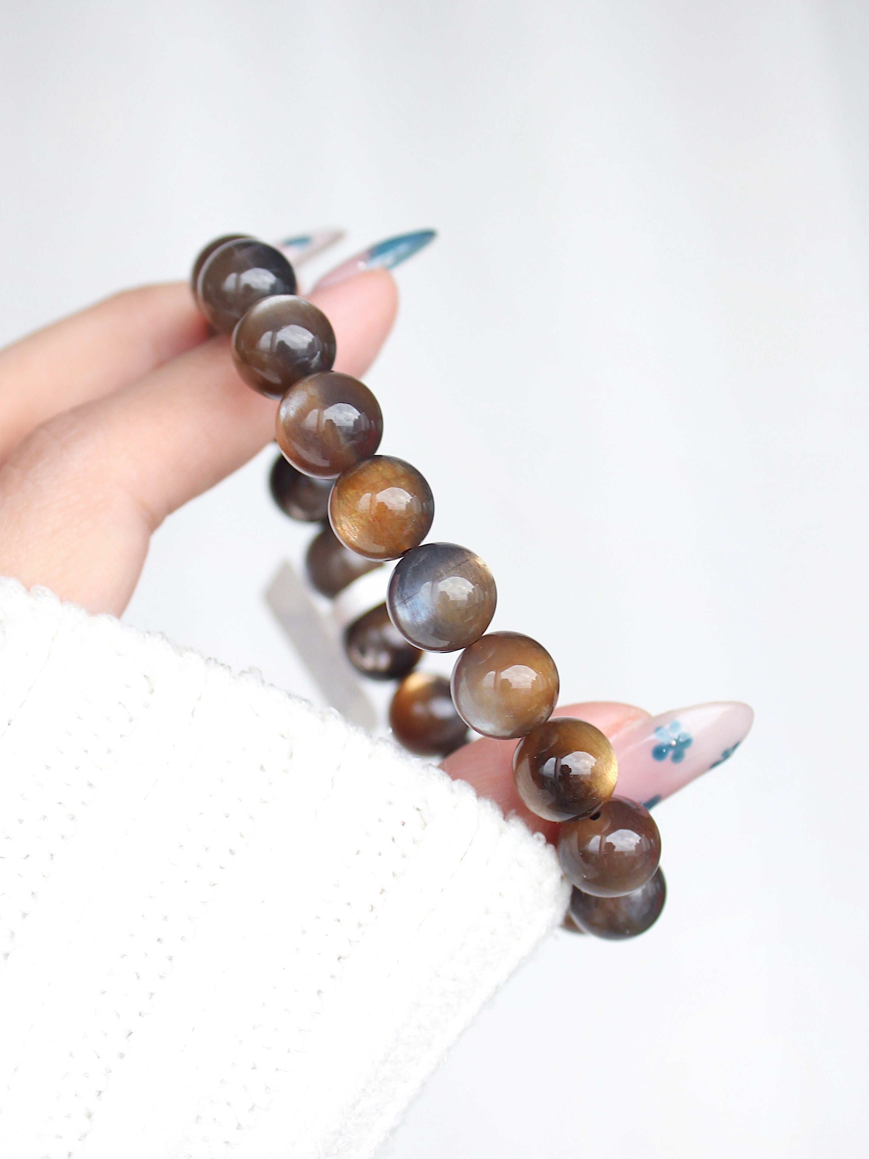 Collector's Black Gold Skeletal Sunstone Bracelet