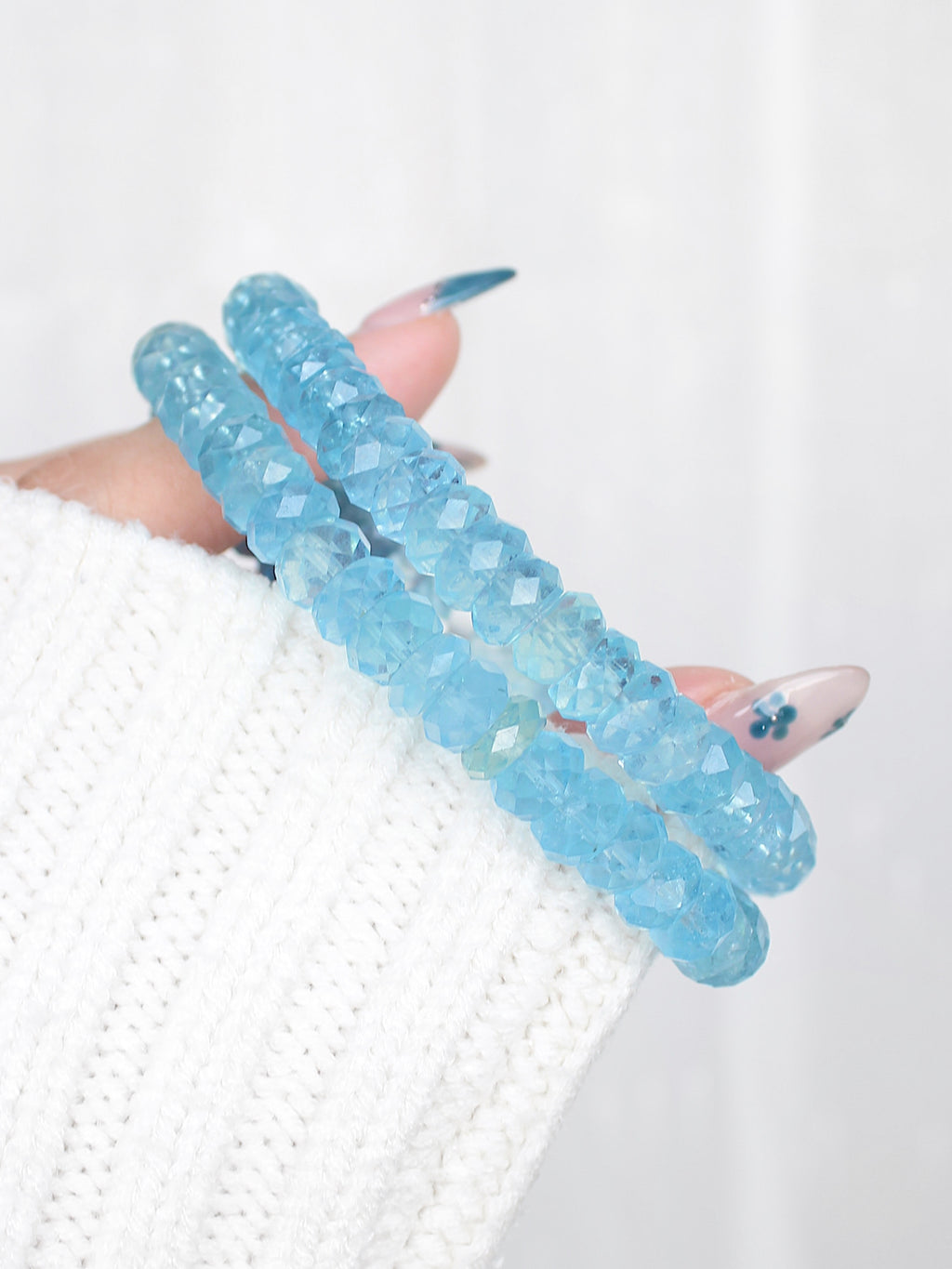 Collector's Aquamarine Faceted Abacus Bracelet