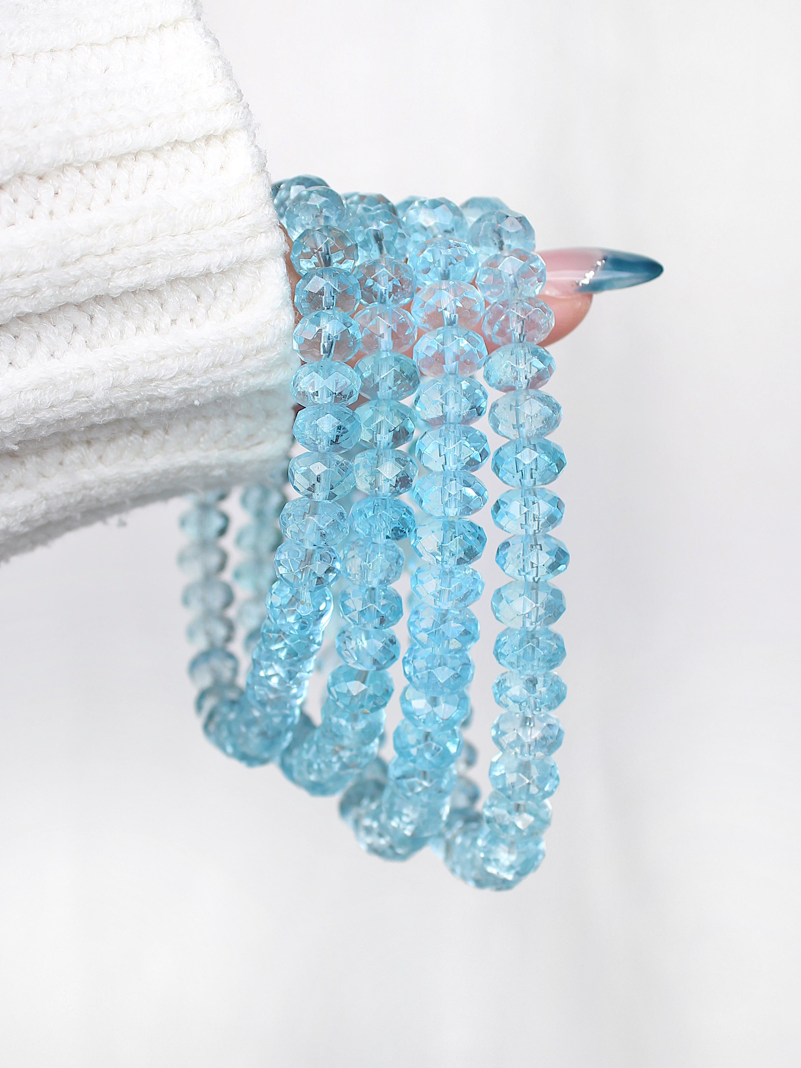Collector's Blue Topaz Faceted Abacus Bracelet