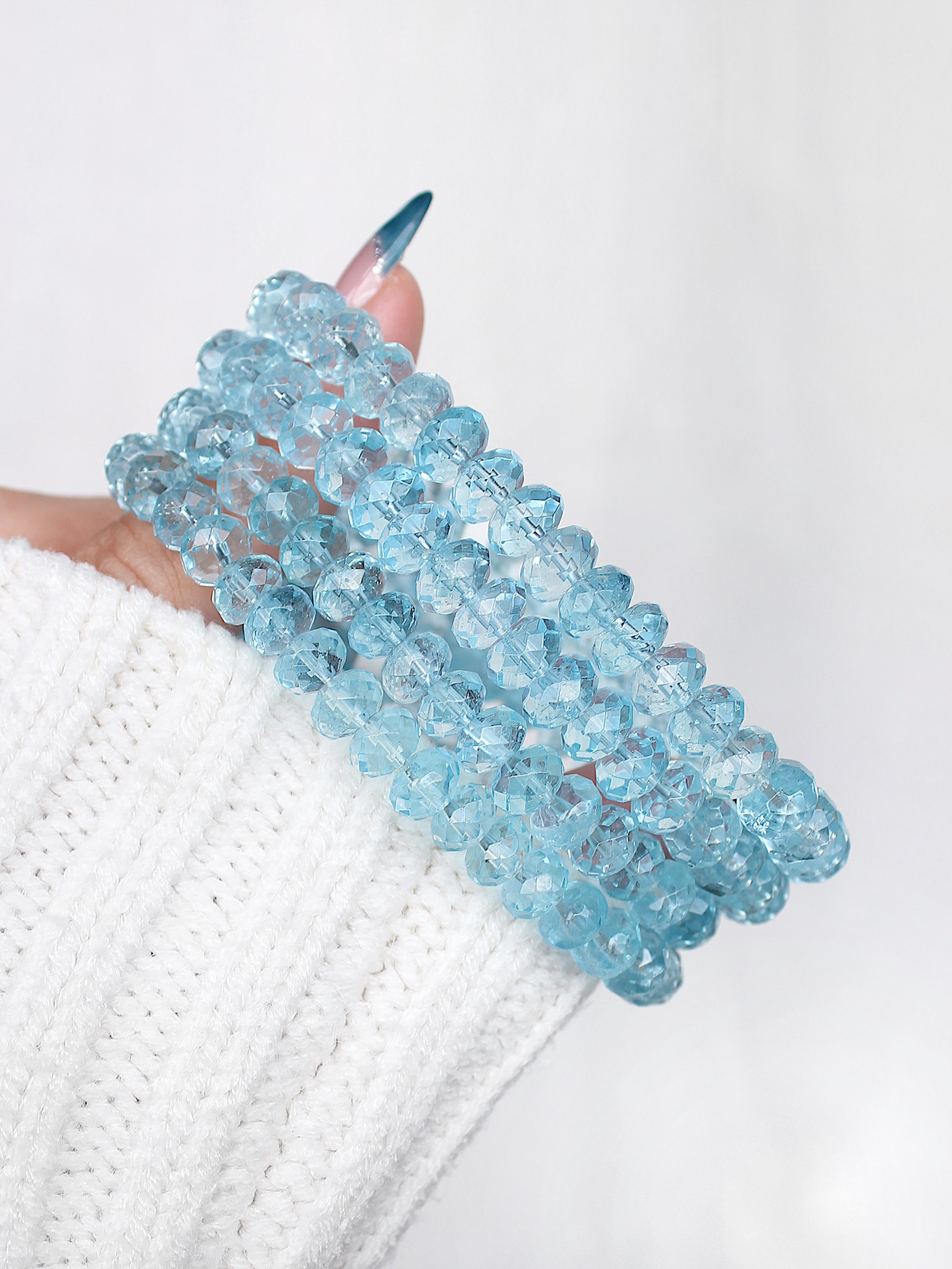 Collector's Blue Topaz Faceted Abacus Bracelet