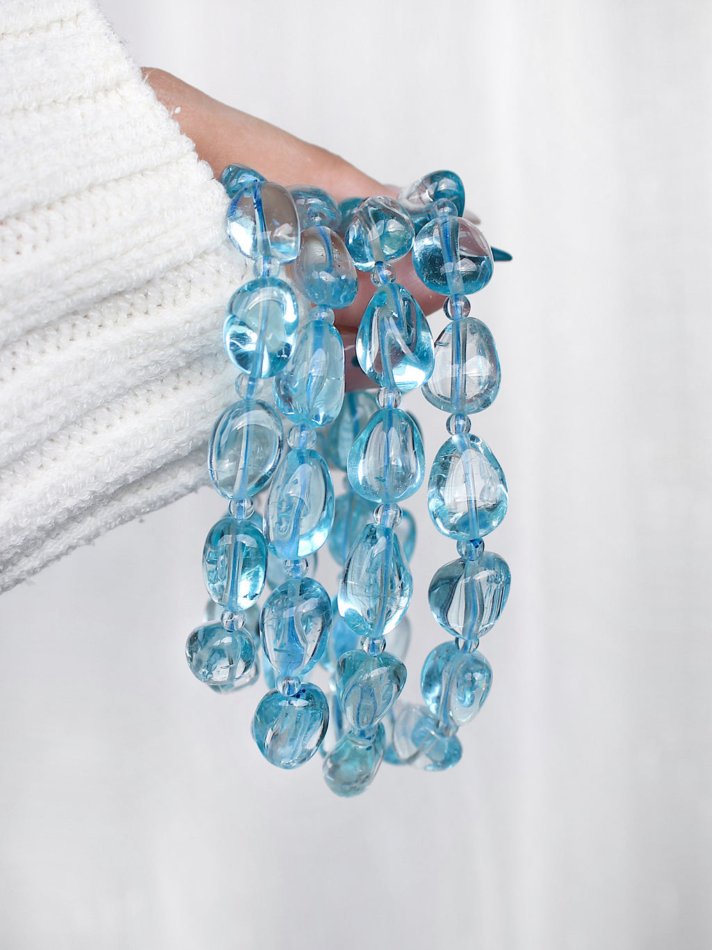 Collector's Blue Topaz Pebble Freeform Bracelet