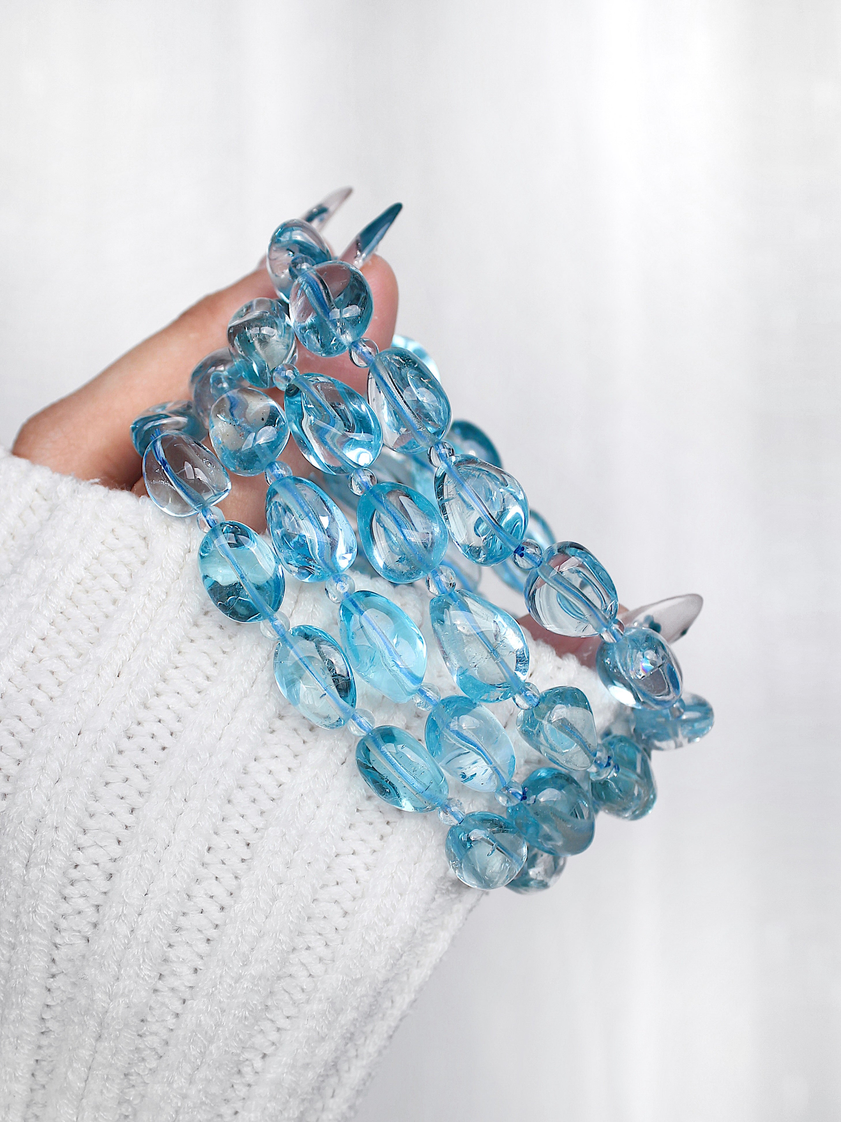 Collector's Blue Topaz Pebble Freeform Bracelet