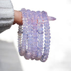 Collector's Lavender Moon Quartz Faceted Abacus Bracelet